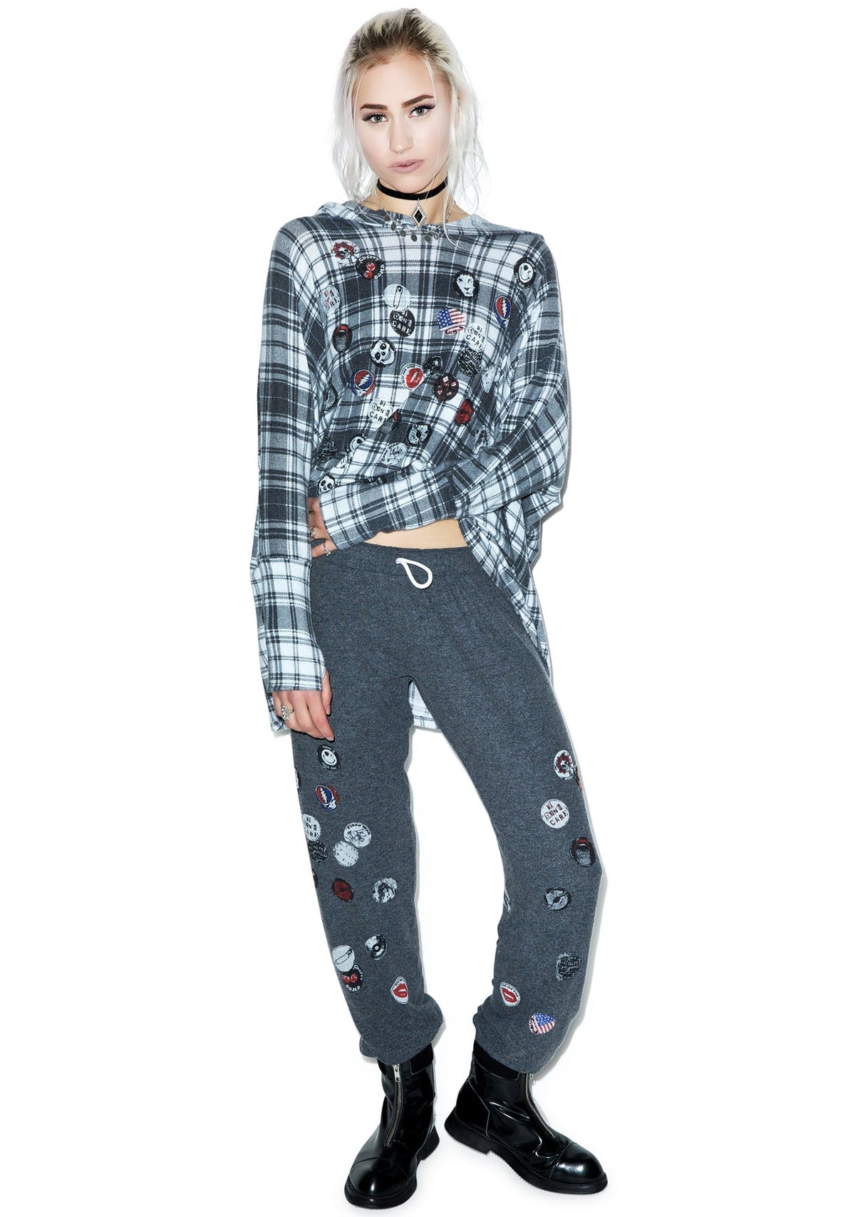 Tanzy Pins Sweat Pants - Black