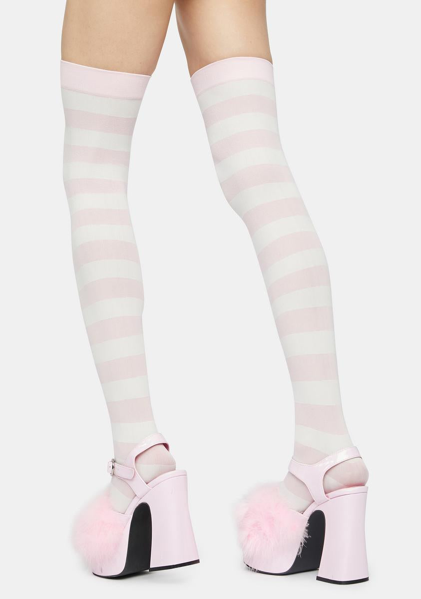Sugar Make U Pay Striped Thigh Highs