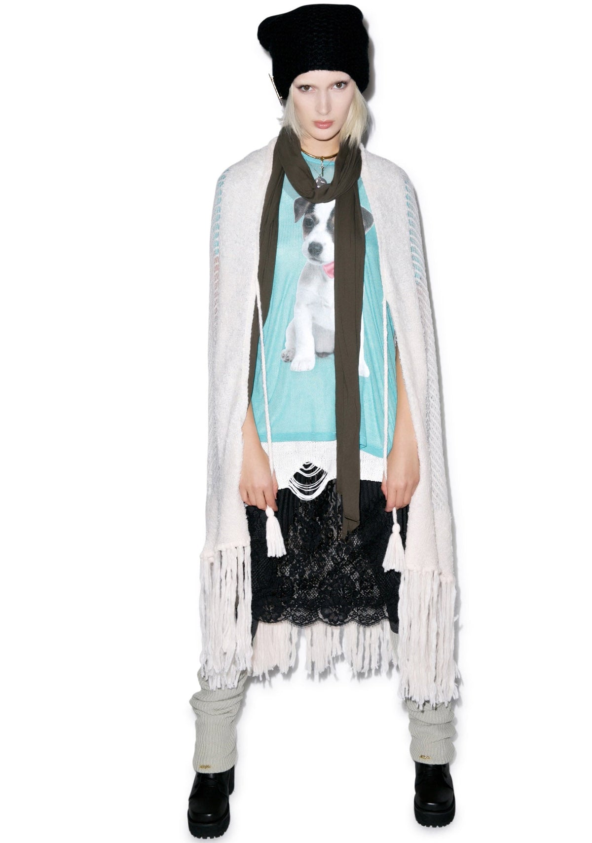 Solid Garden Shawl - White