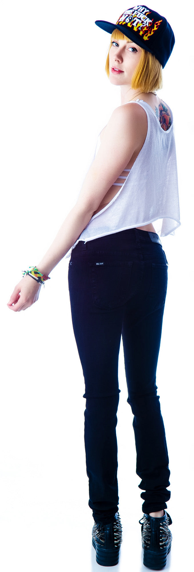 Stretch Twill Junkie Fit Jeans - Black