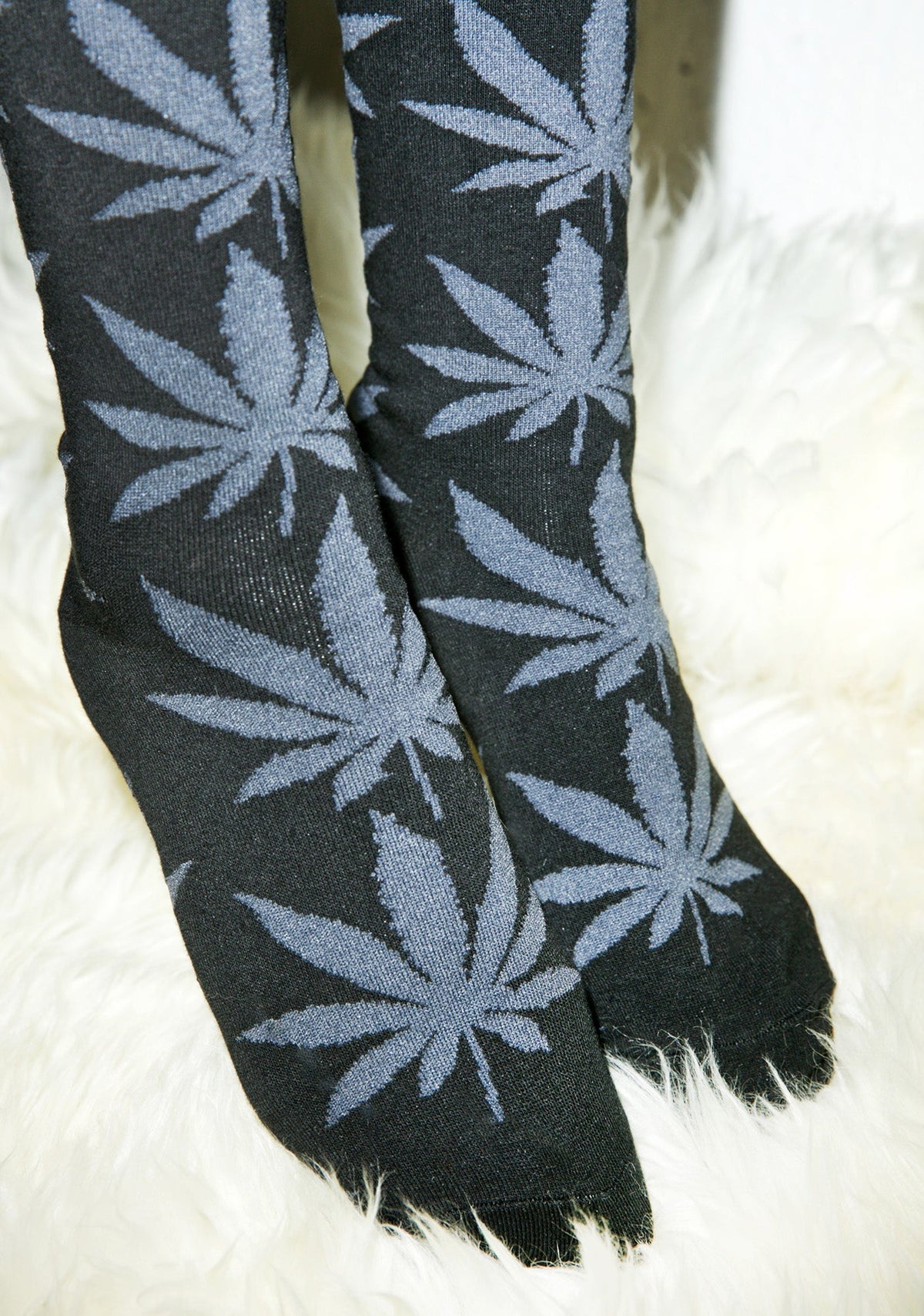 Plantlife Thigh High Socks - Gray