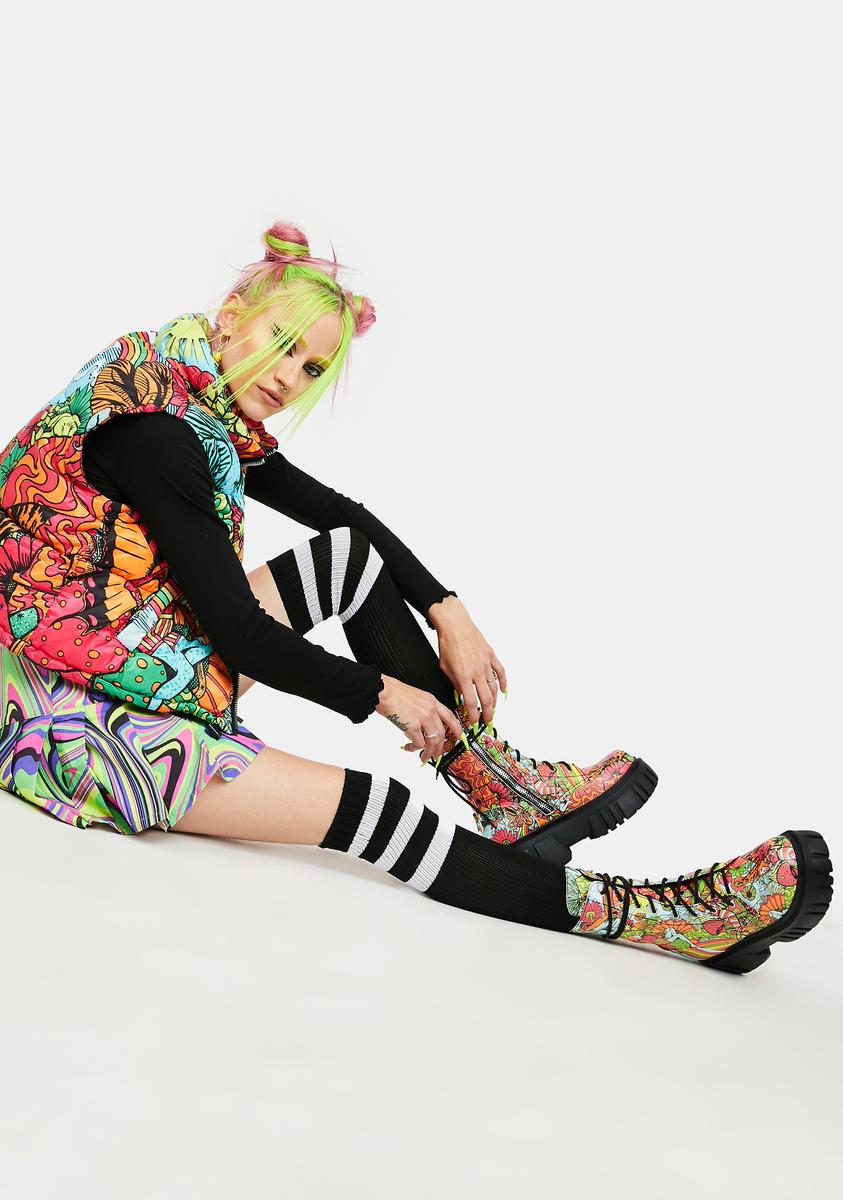 Scenic Route Combat Boots - Rainbow