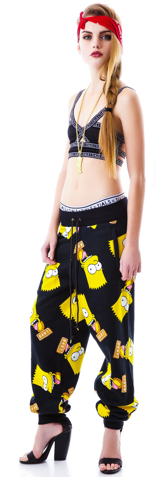 Bart Face Sweat Pants - White