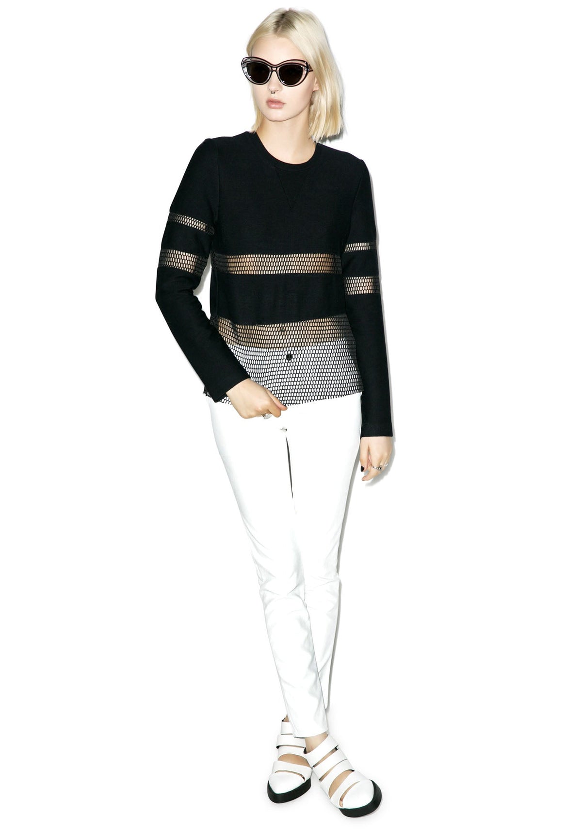 Nothing To Hide Mesh Top - White