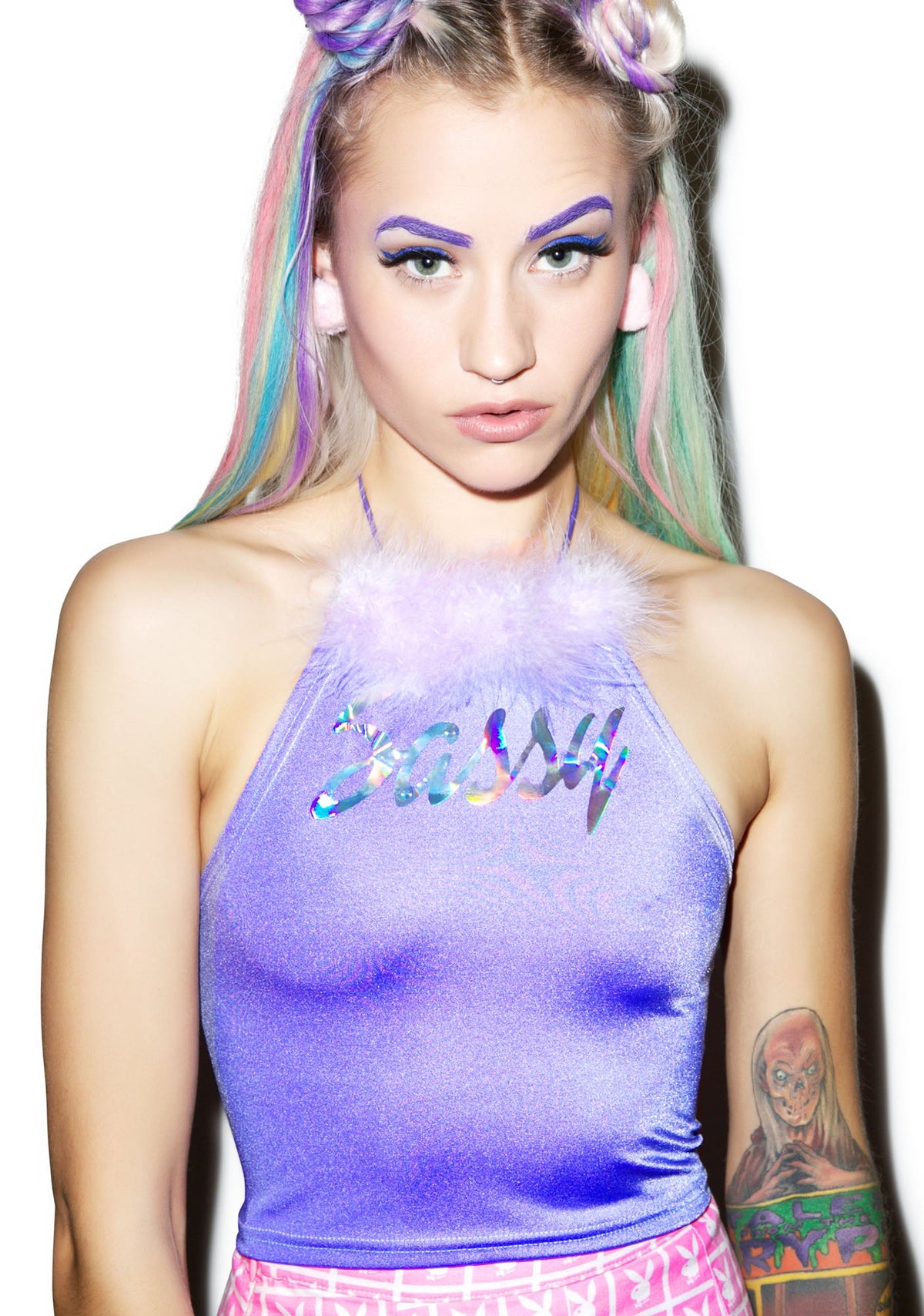 Fluff Sassy Halter - White