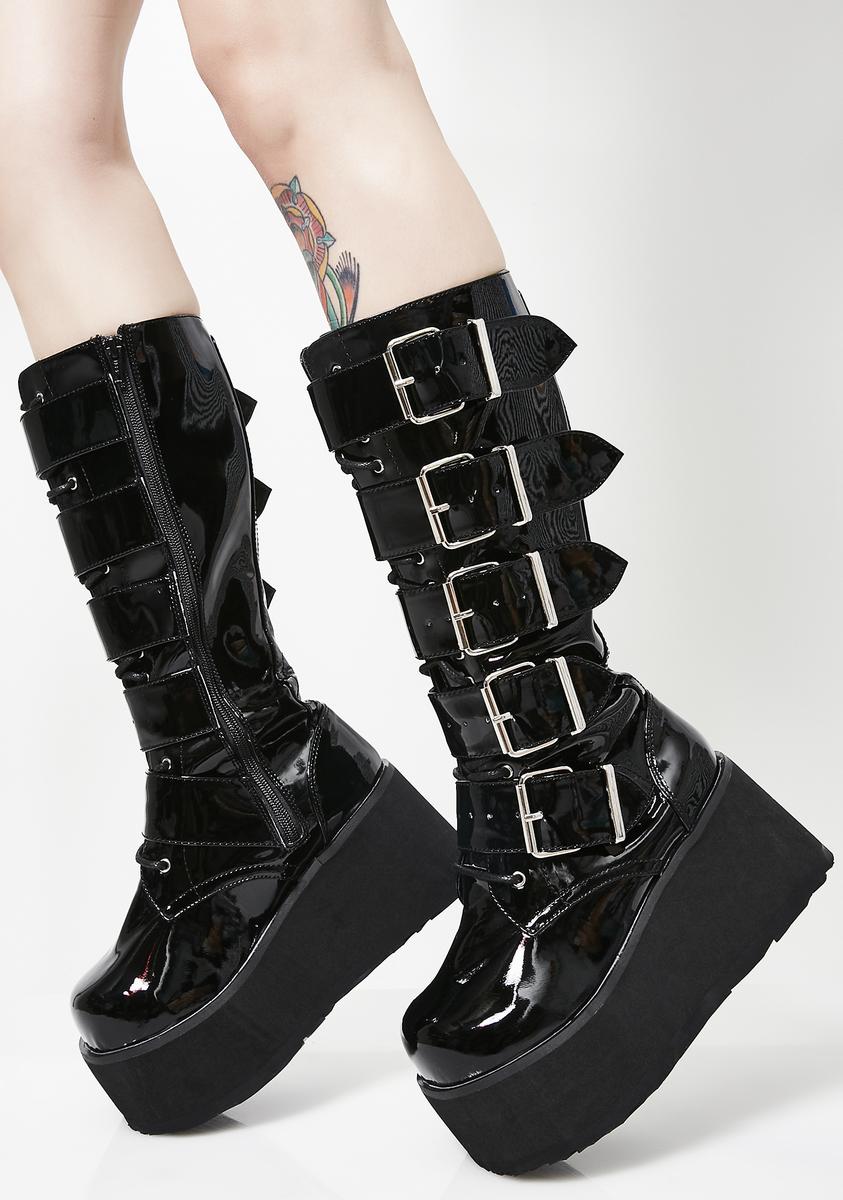 Trashville-518 Unisex Platform Knee High Boots
