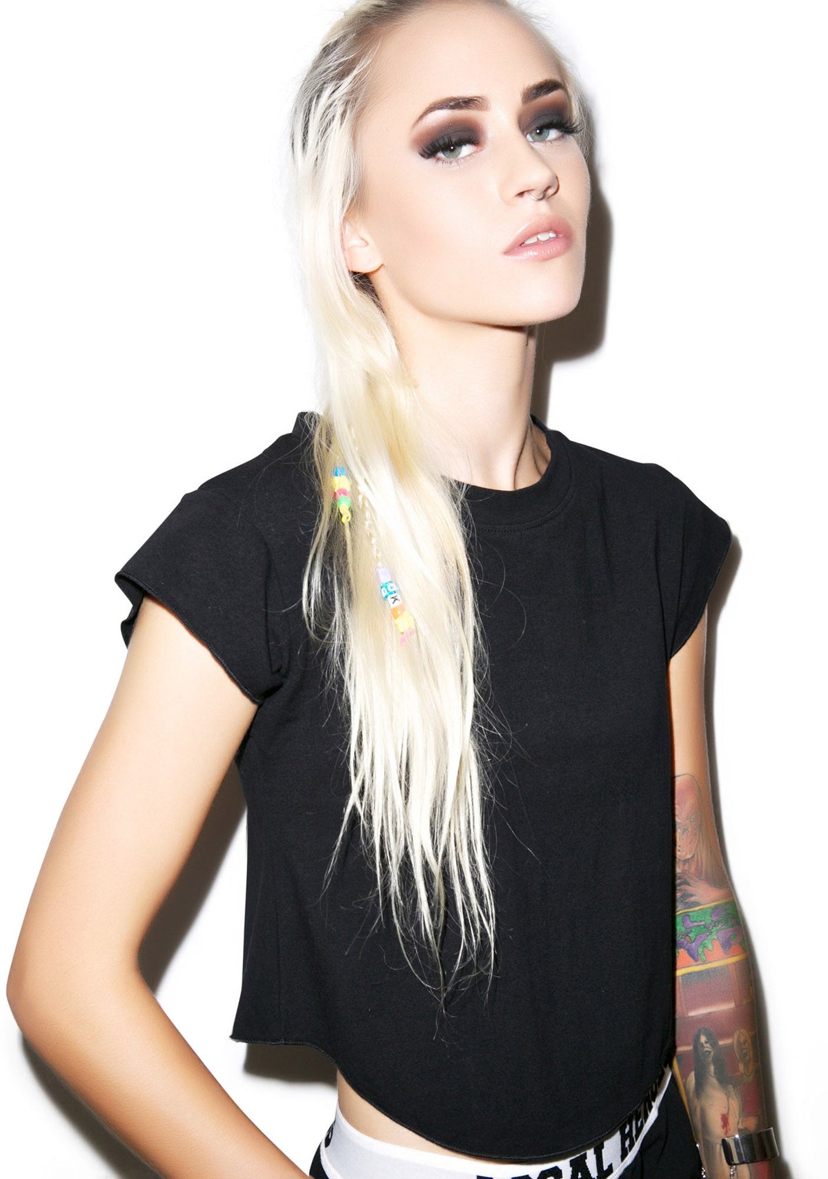 Back To Ba-sikks Crop Tee - White
