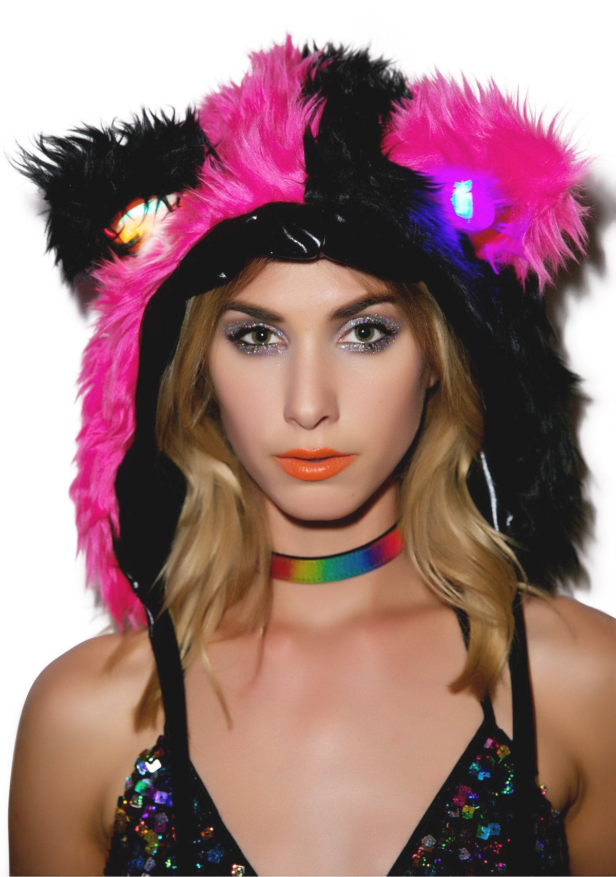 Gettin' Freaky Faux Fur Hood - Black