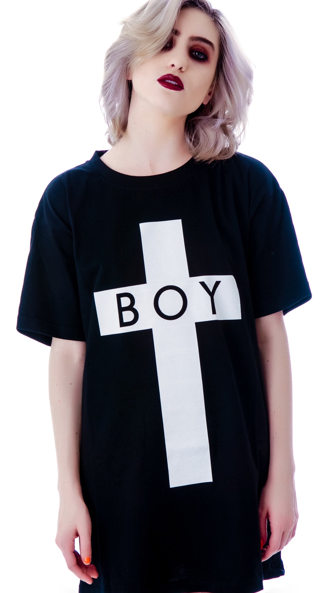 x BOY London Boy Cross Oversized Tee - Black