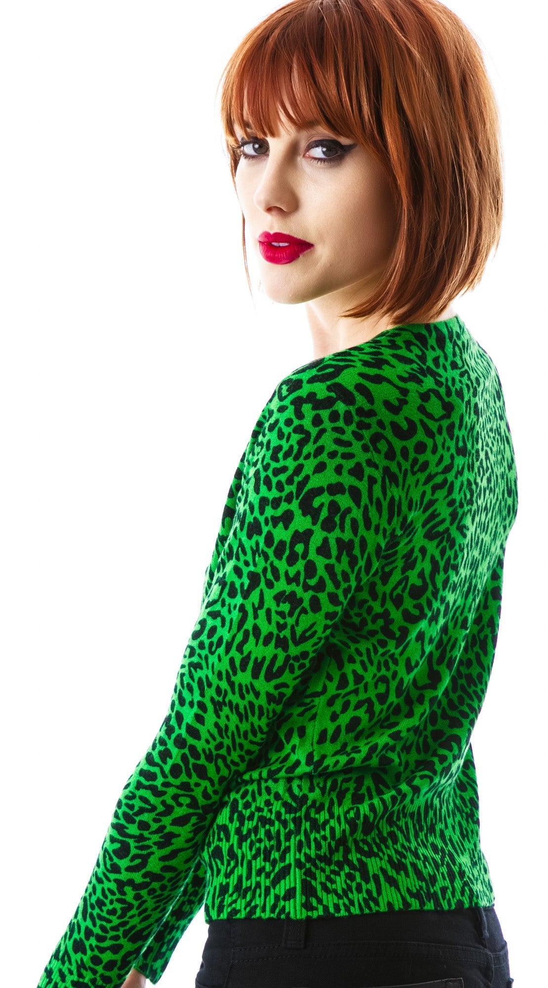 Lola Leopard Cardigan - Green