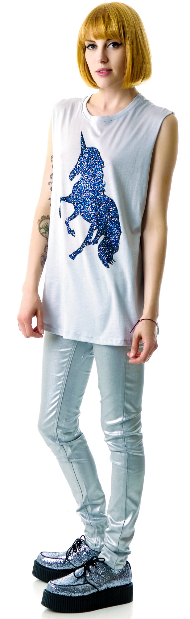 Unicorn Sparkles Tank - Light Gray