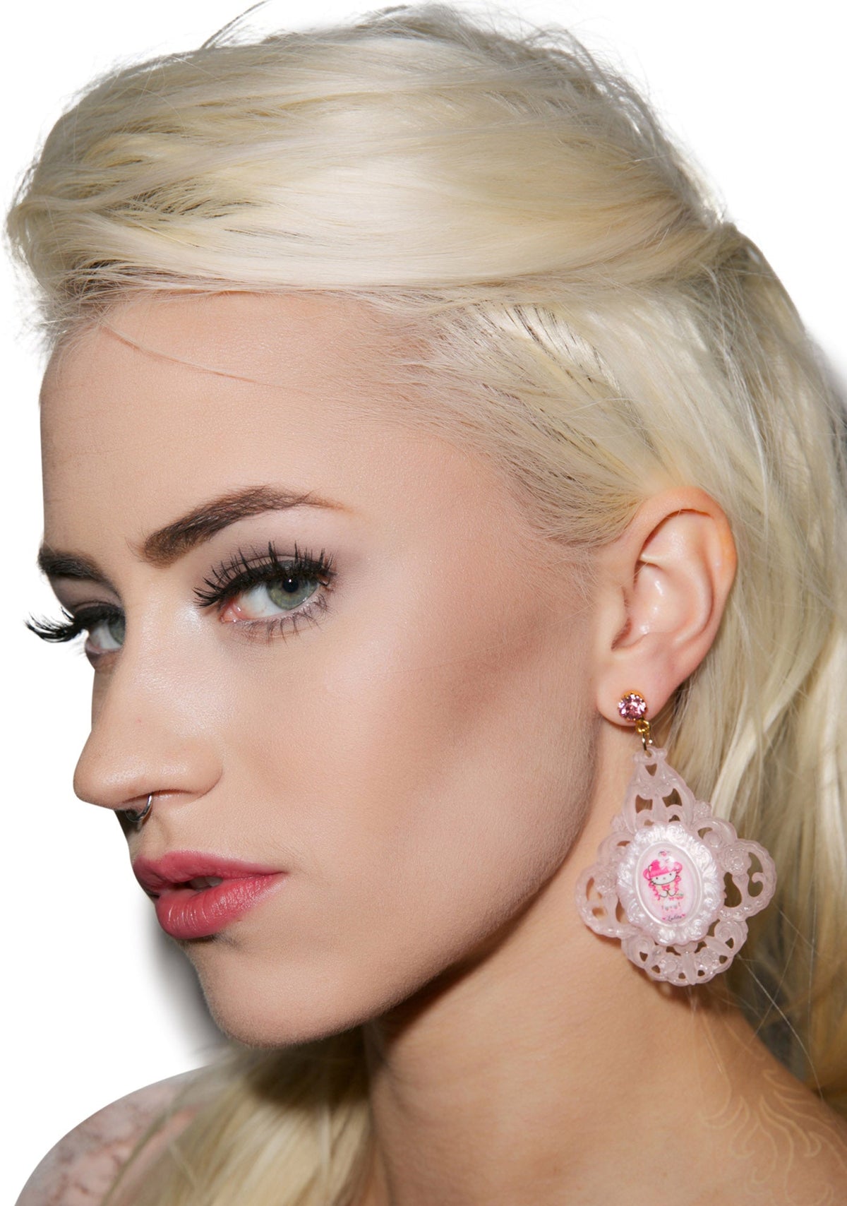 Gothic Lolita Baroque Earrings - Black