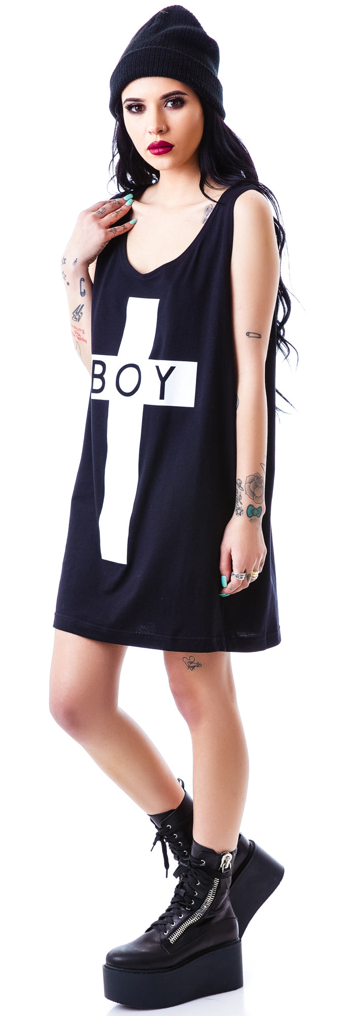 x BOY London Boy Cross Oversized Tank - Silver