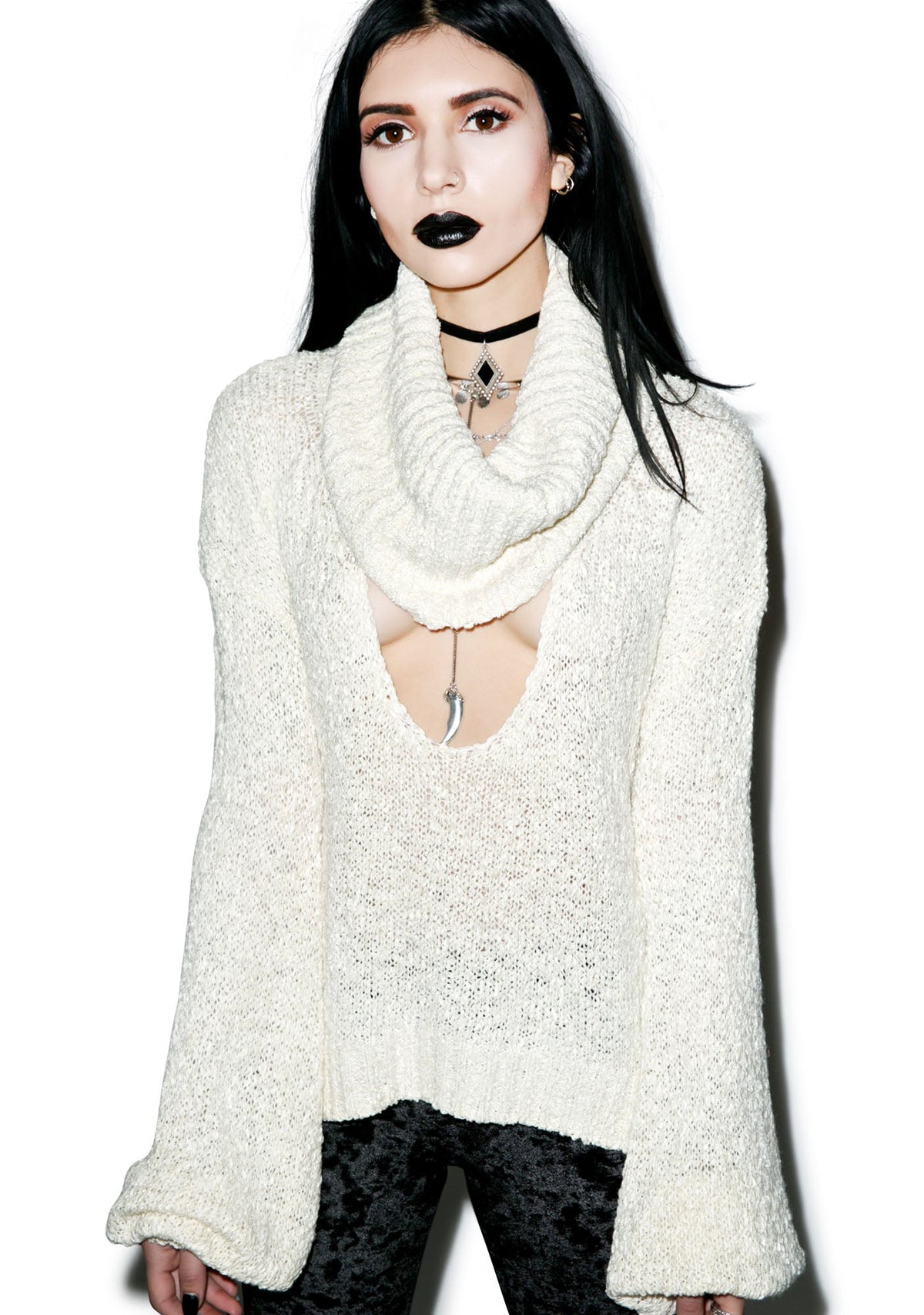 Scandal Knit Crop - Black