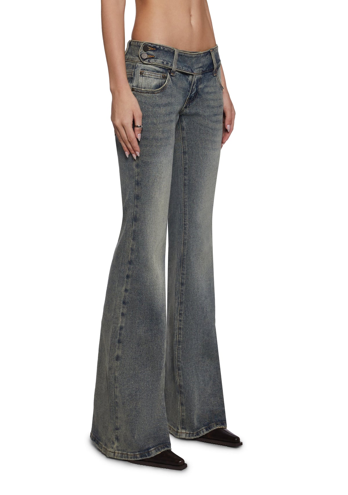 Devon Side Belt Low Rise Jeans