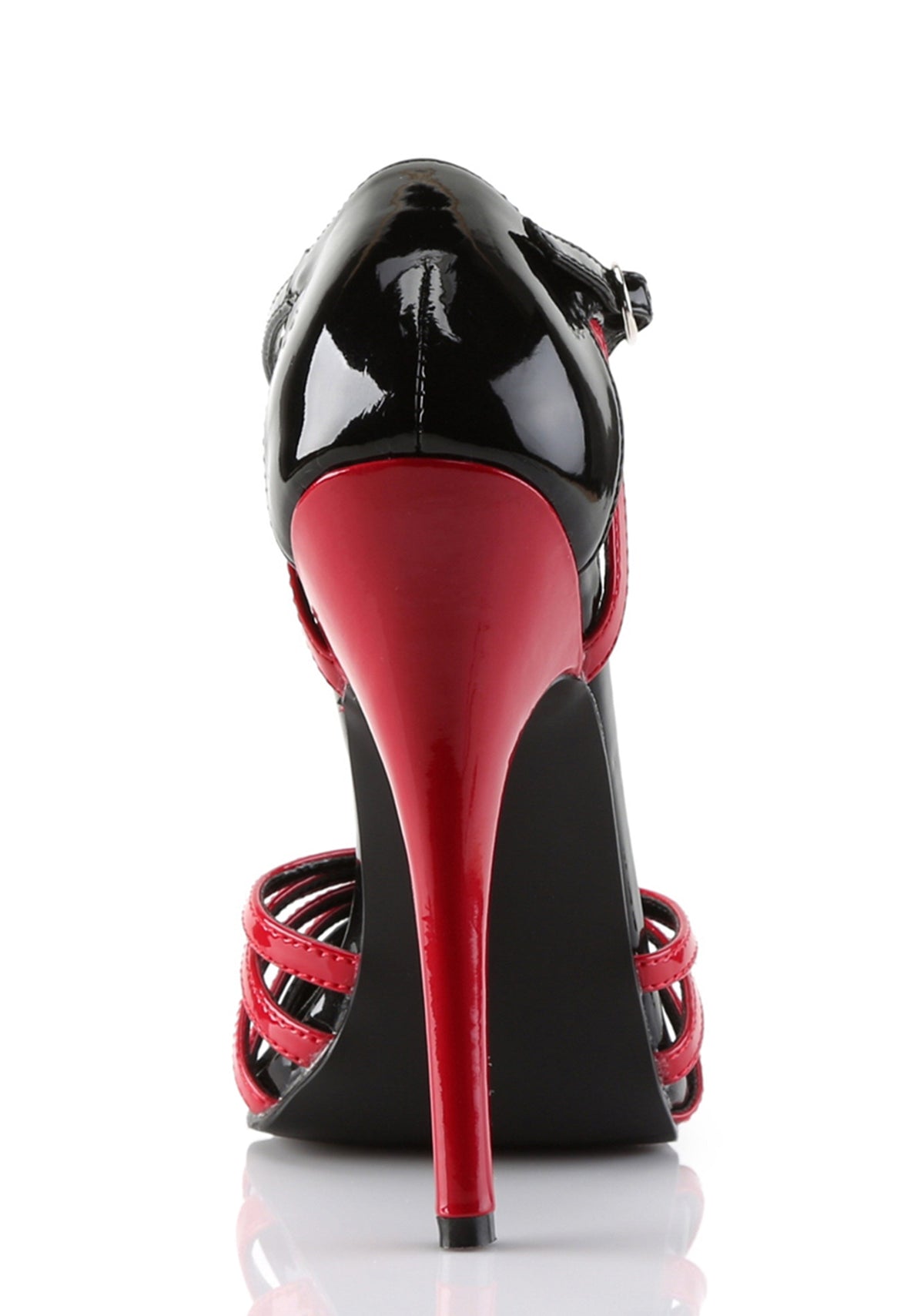 Domina-412 Strappy Ankle Strap Sandals-Blk-Red