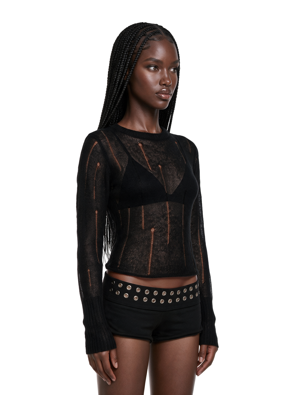 Remix Distressed Pull Over Sweater