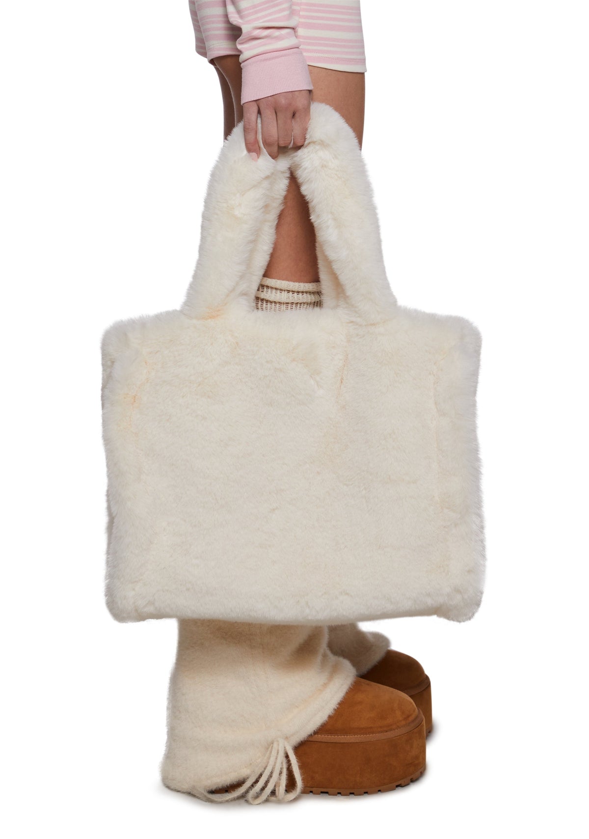 Cutie Pie Faux Fur Bag - White