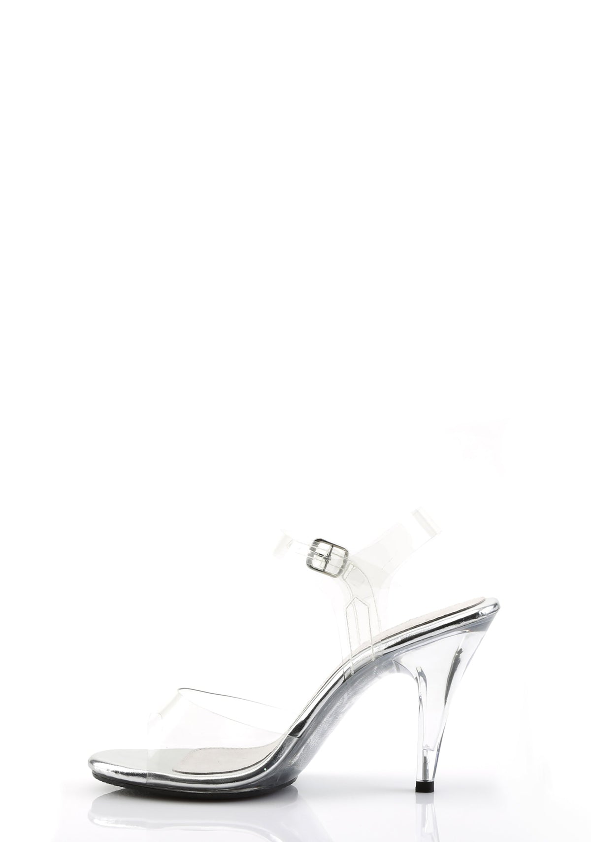 Caress-408 Platform Ankle Strap Sandals-Clear