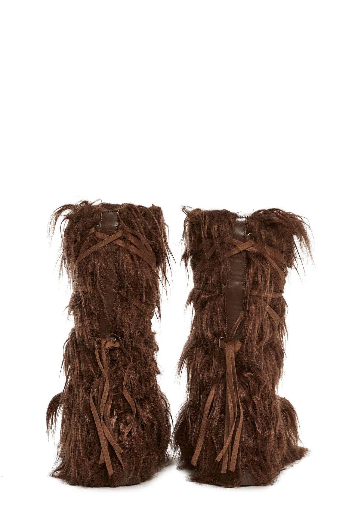 Warp Faux Fur Boots - Brown