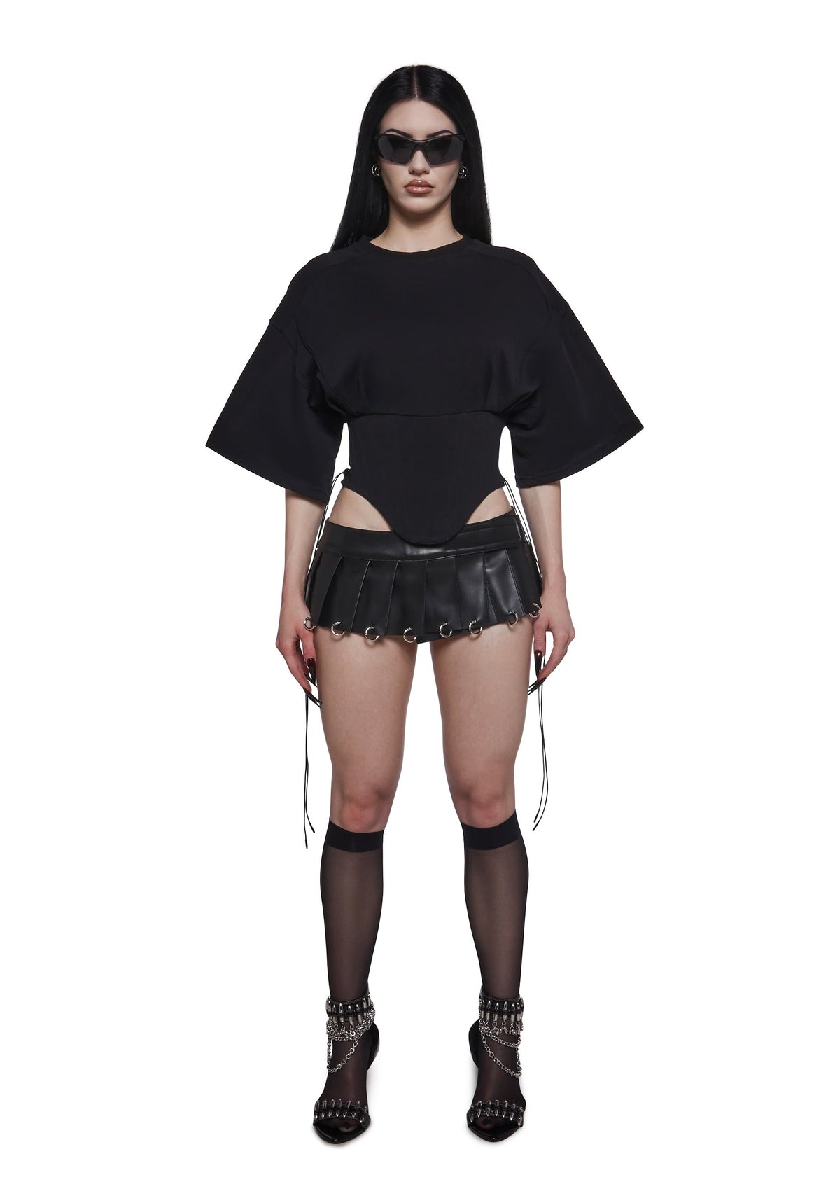 Team Player Corset T-Shirt - Black