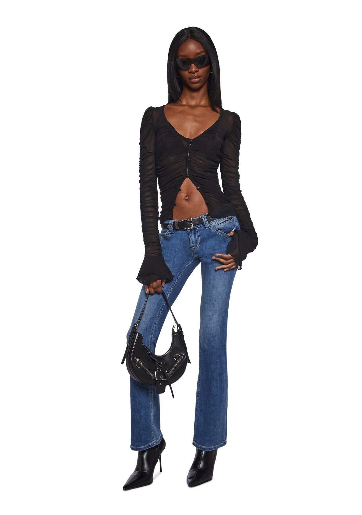 Divine Status Chiffon Blouse - Black