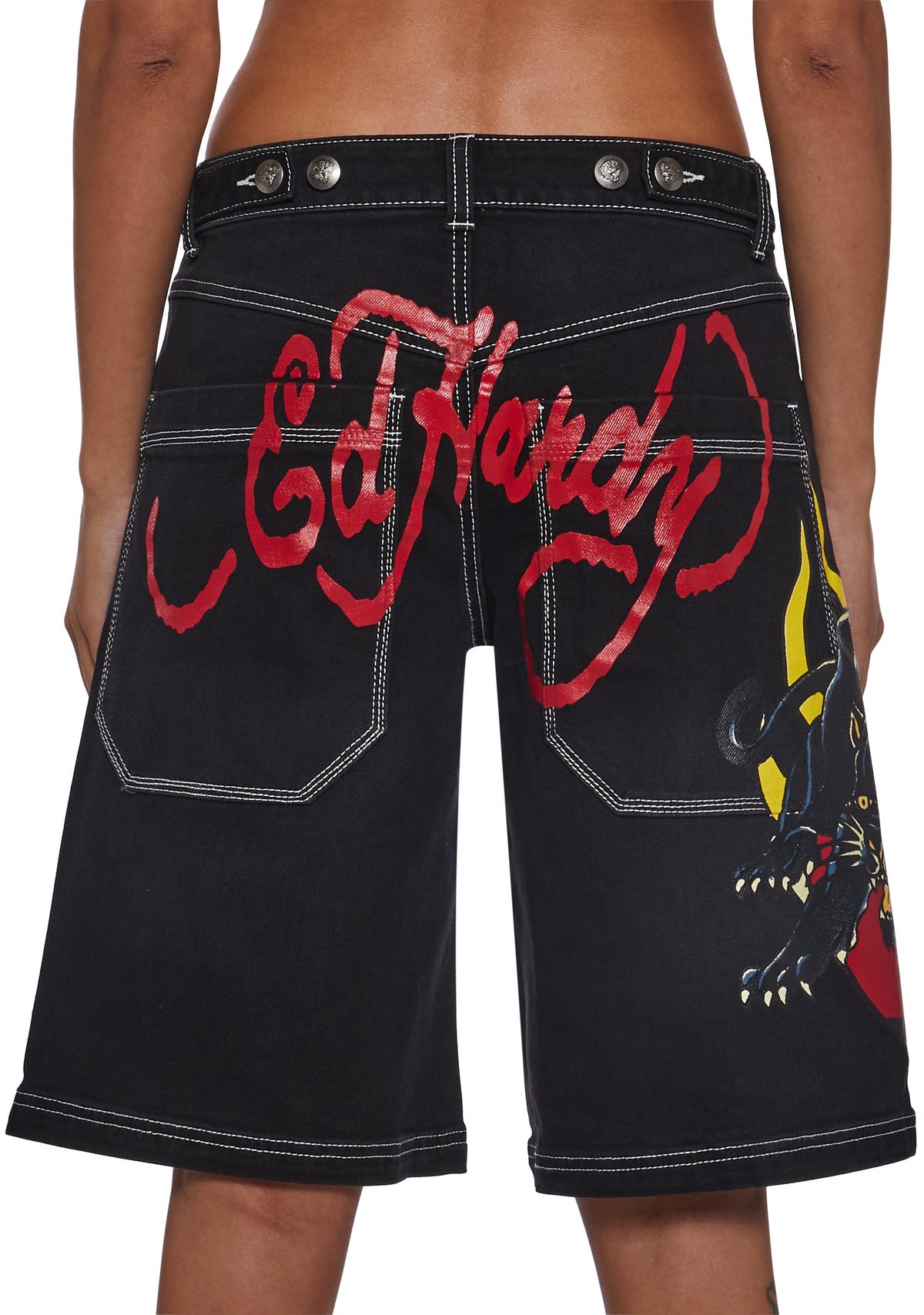 Panther Heart Denim Jorts