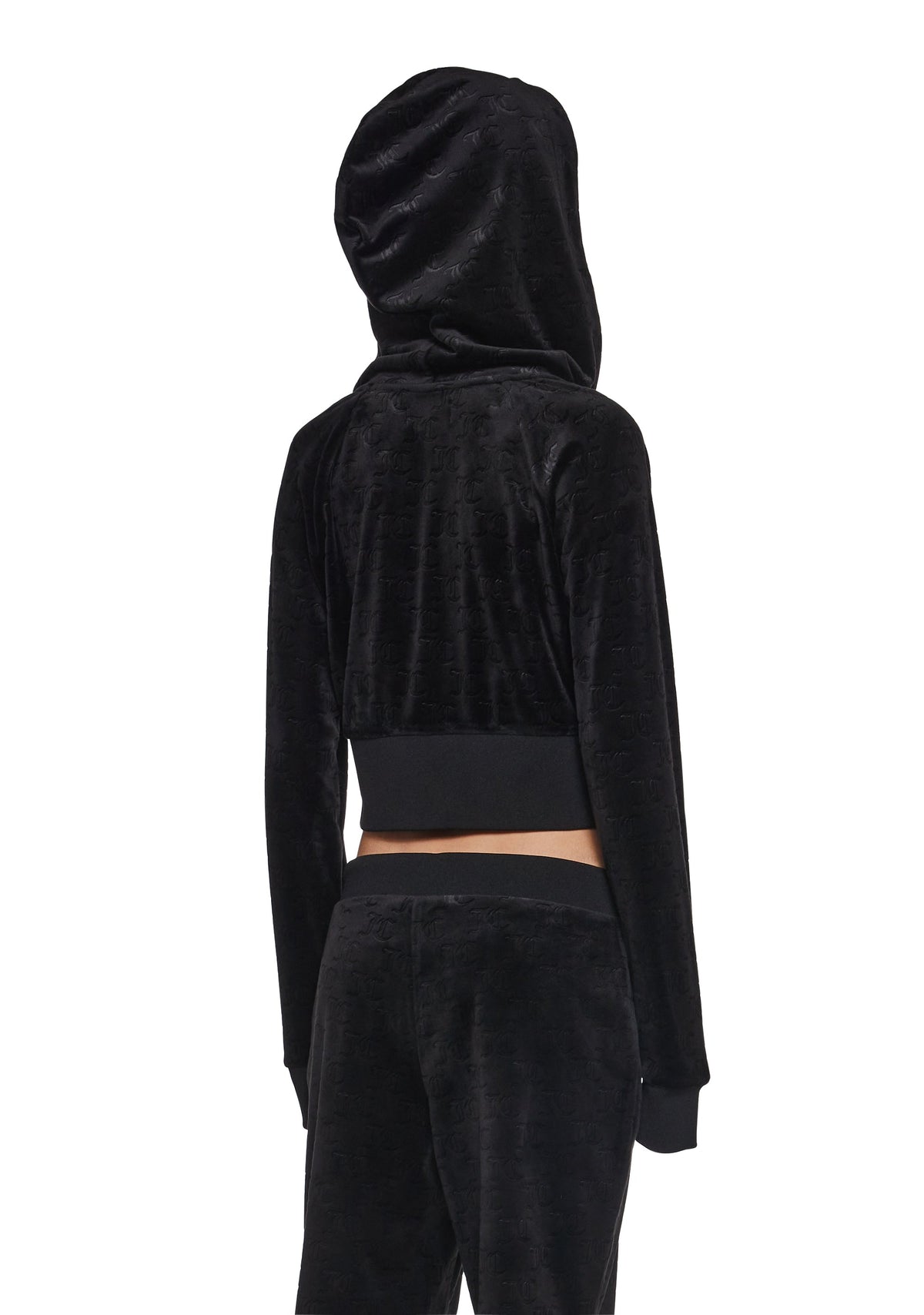 Embossed Velour Corset Hoodie