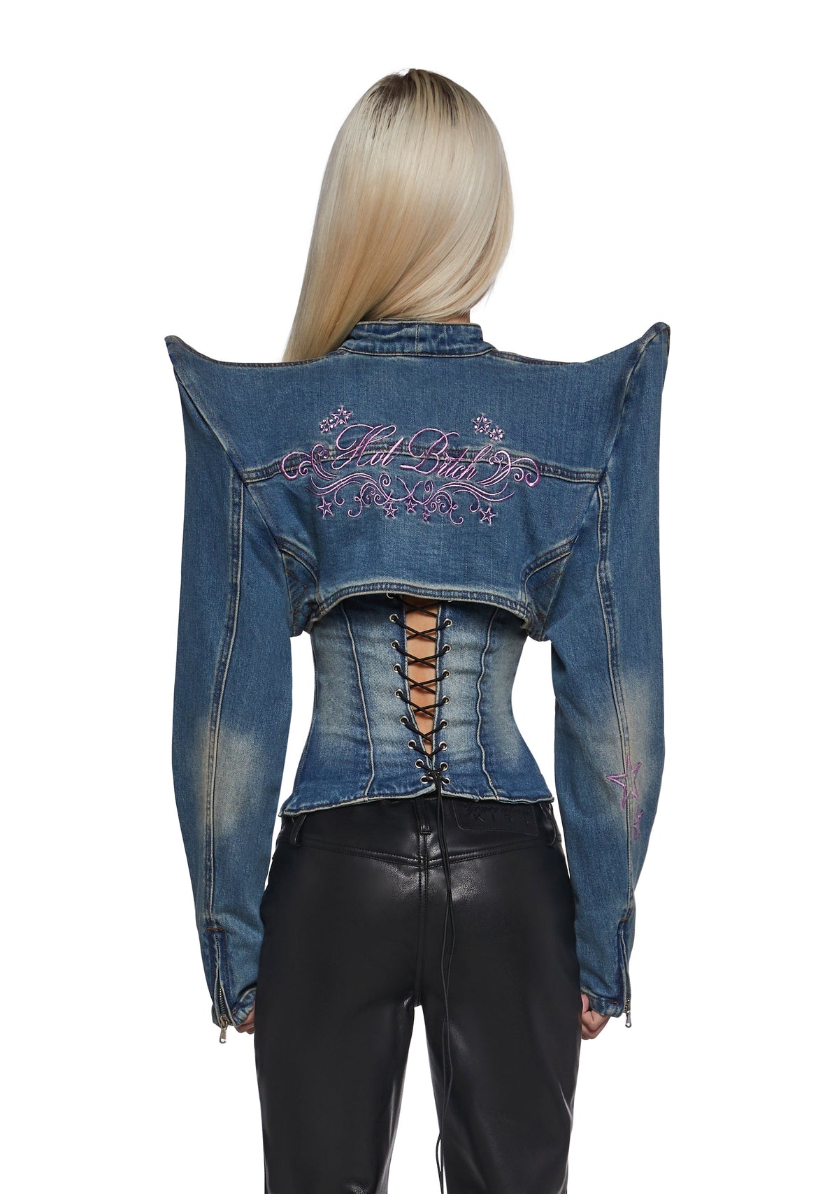 Spike Denim Bolero Jacket