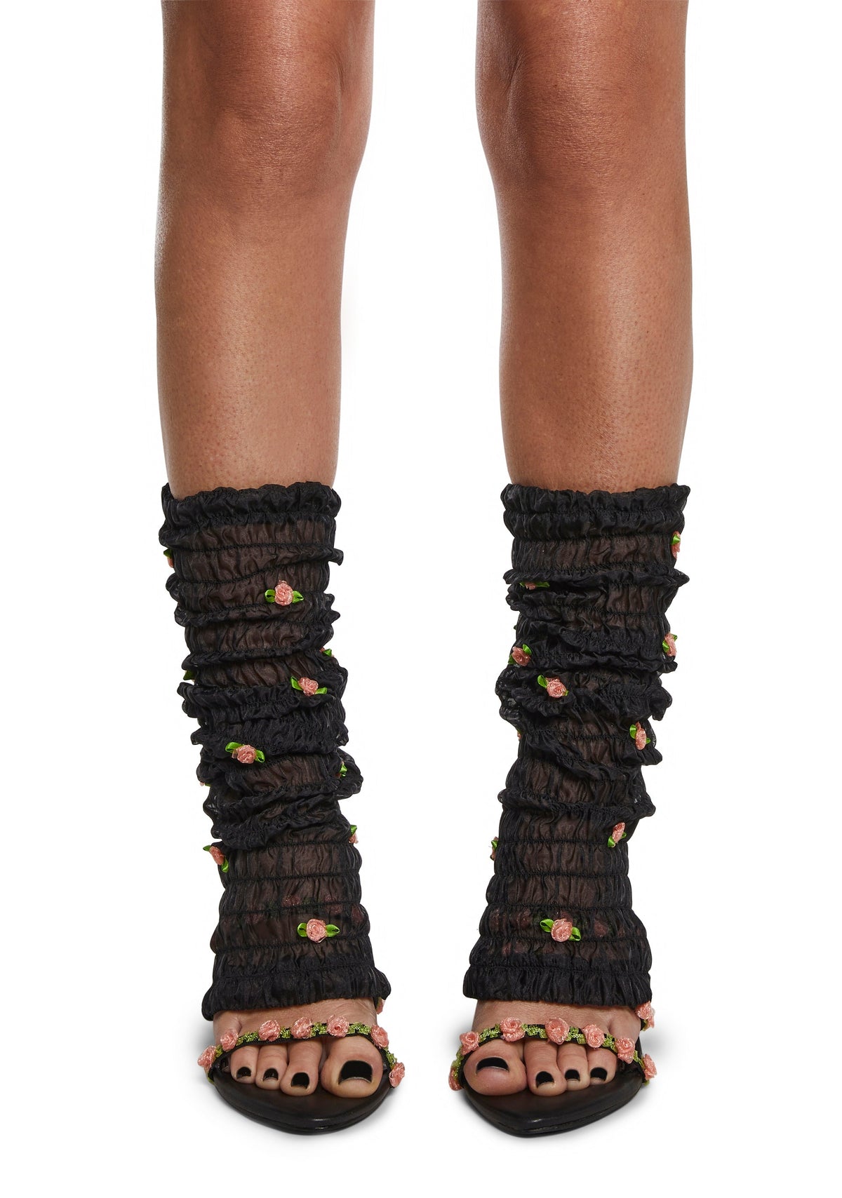 Paris Dreams Leg Warmer Heels - Black
