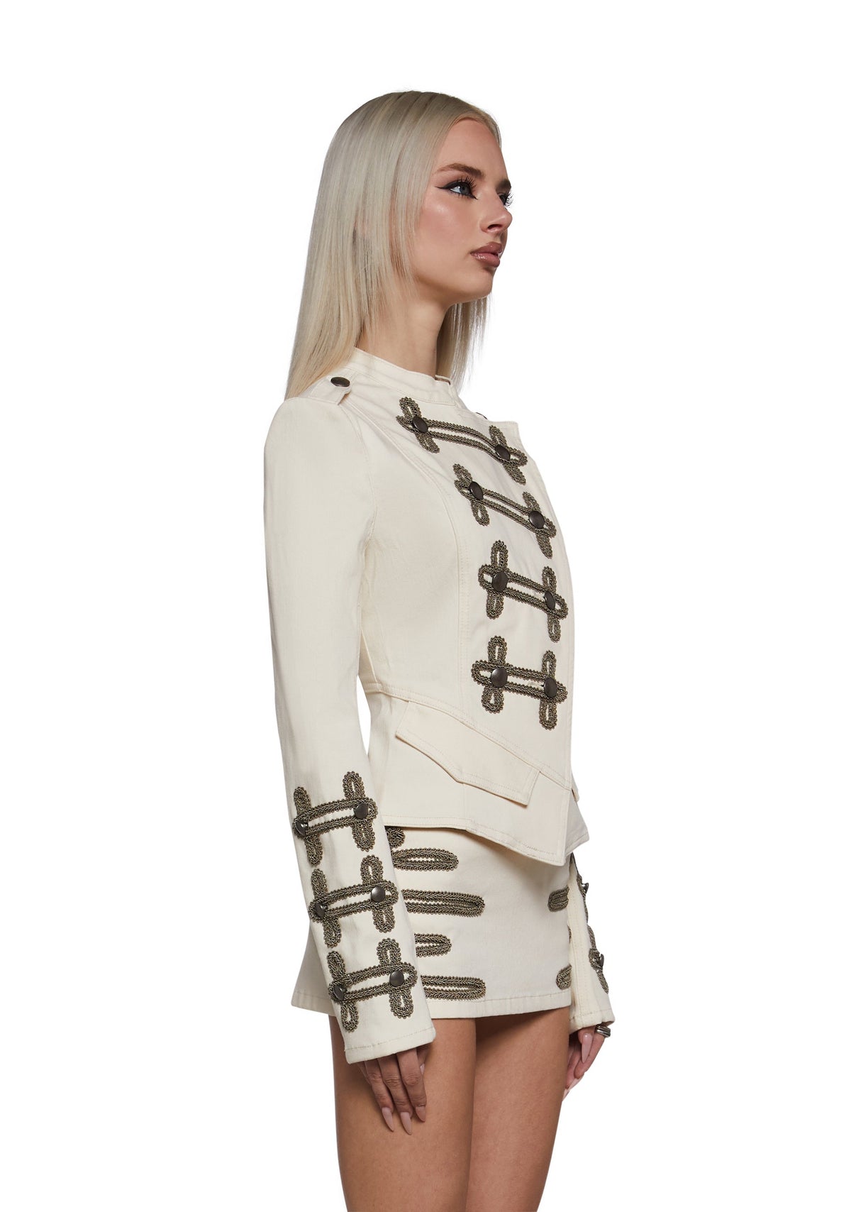 Military Parade Twill Jacket - White