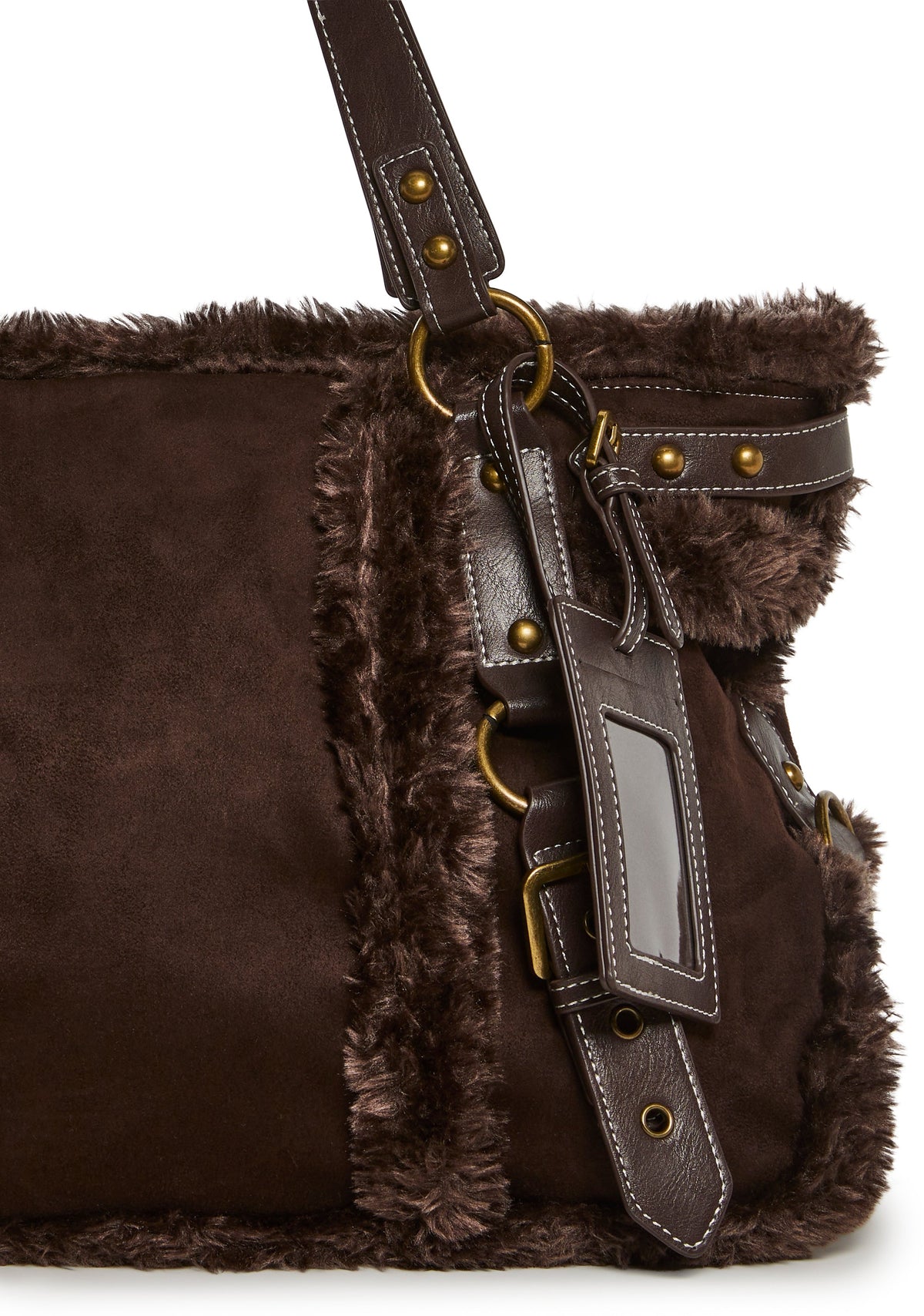 Modern Trends Fur Tote Bag - Brown