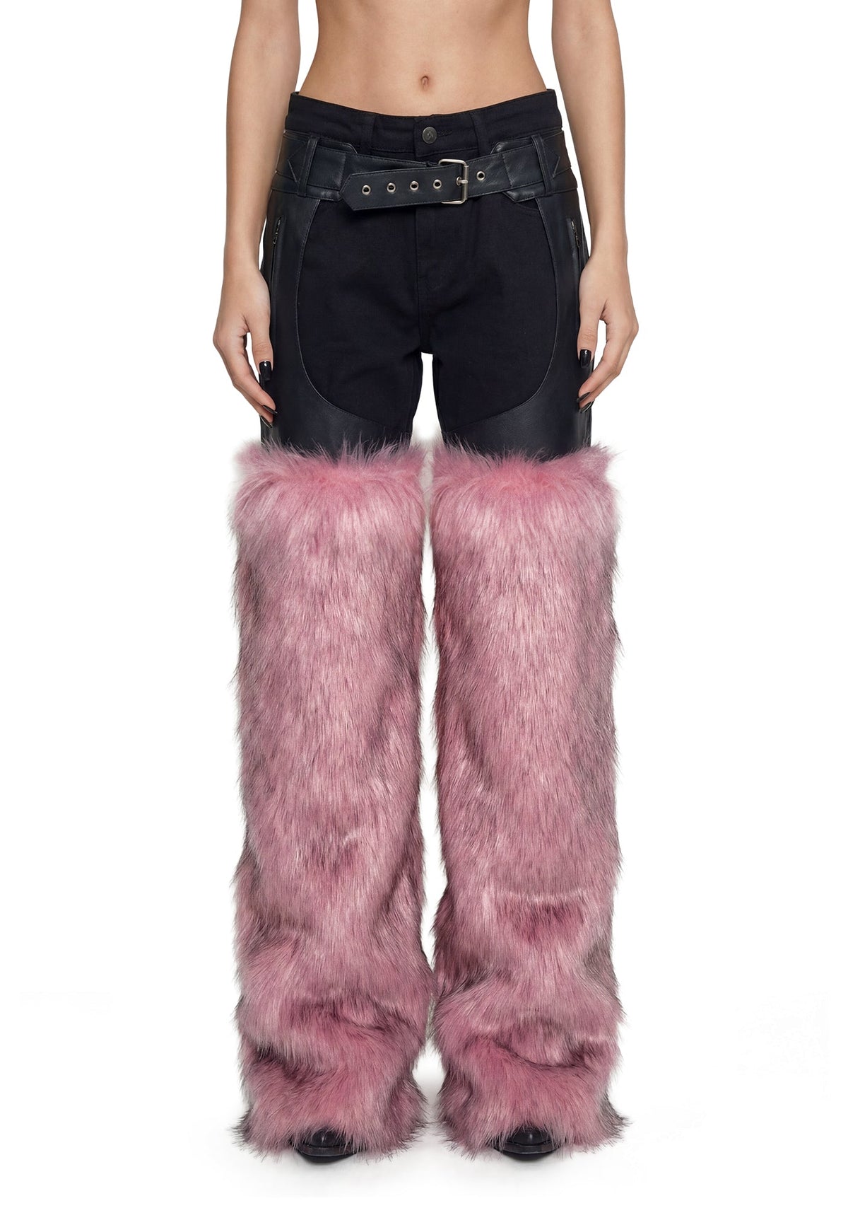 Faux Fur Chaps - Pink
