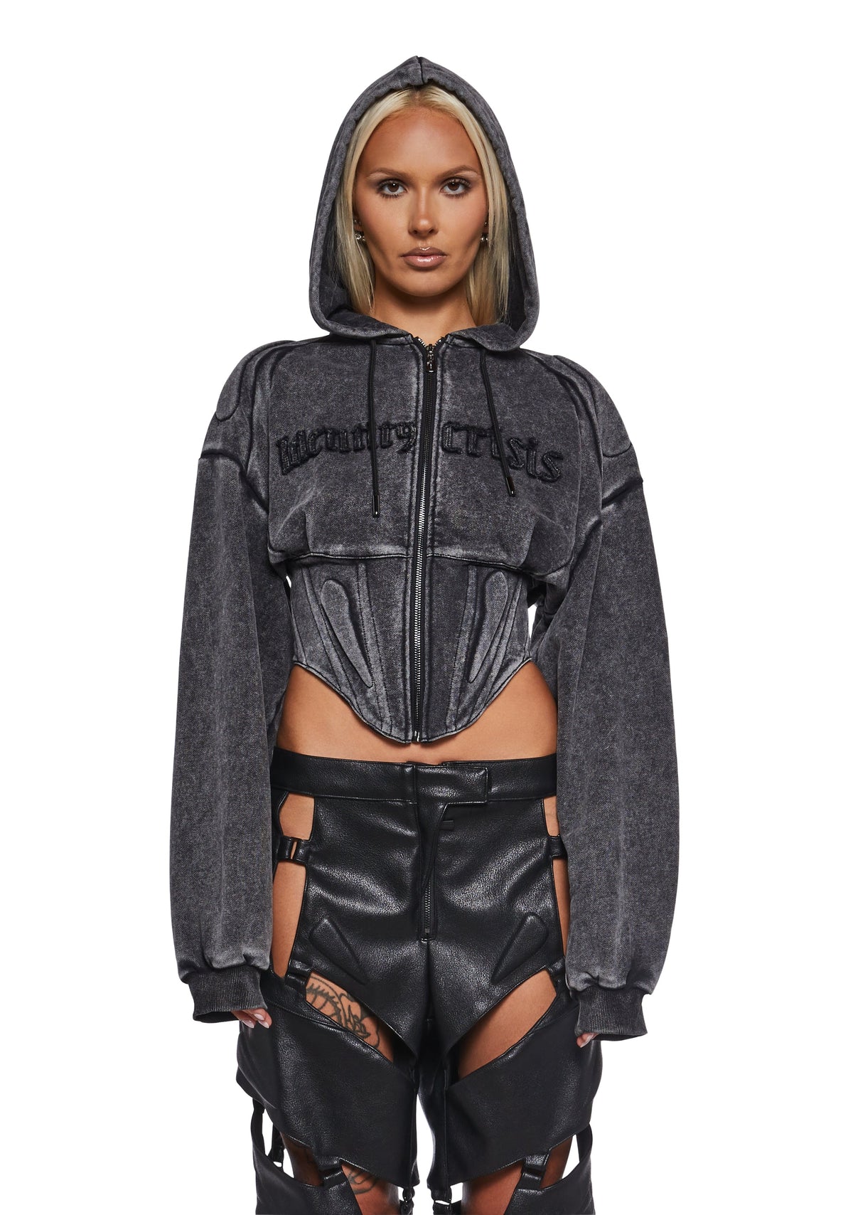 Sweat Corset Zip Hoodie