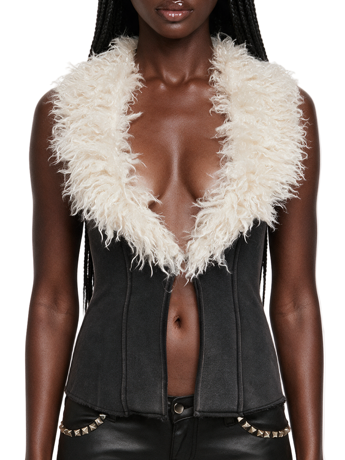 Remix Fur Trim Vest