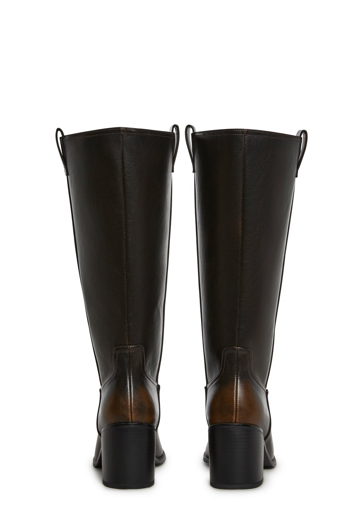 Luster Vegan Leather Boots - Brown