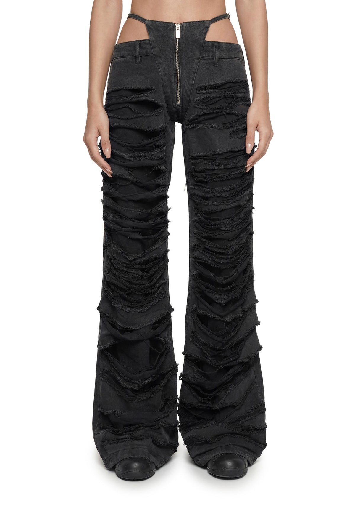 Denim Thong Pants - Black Wash