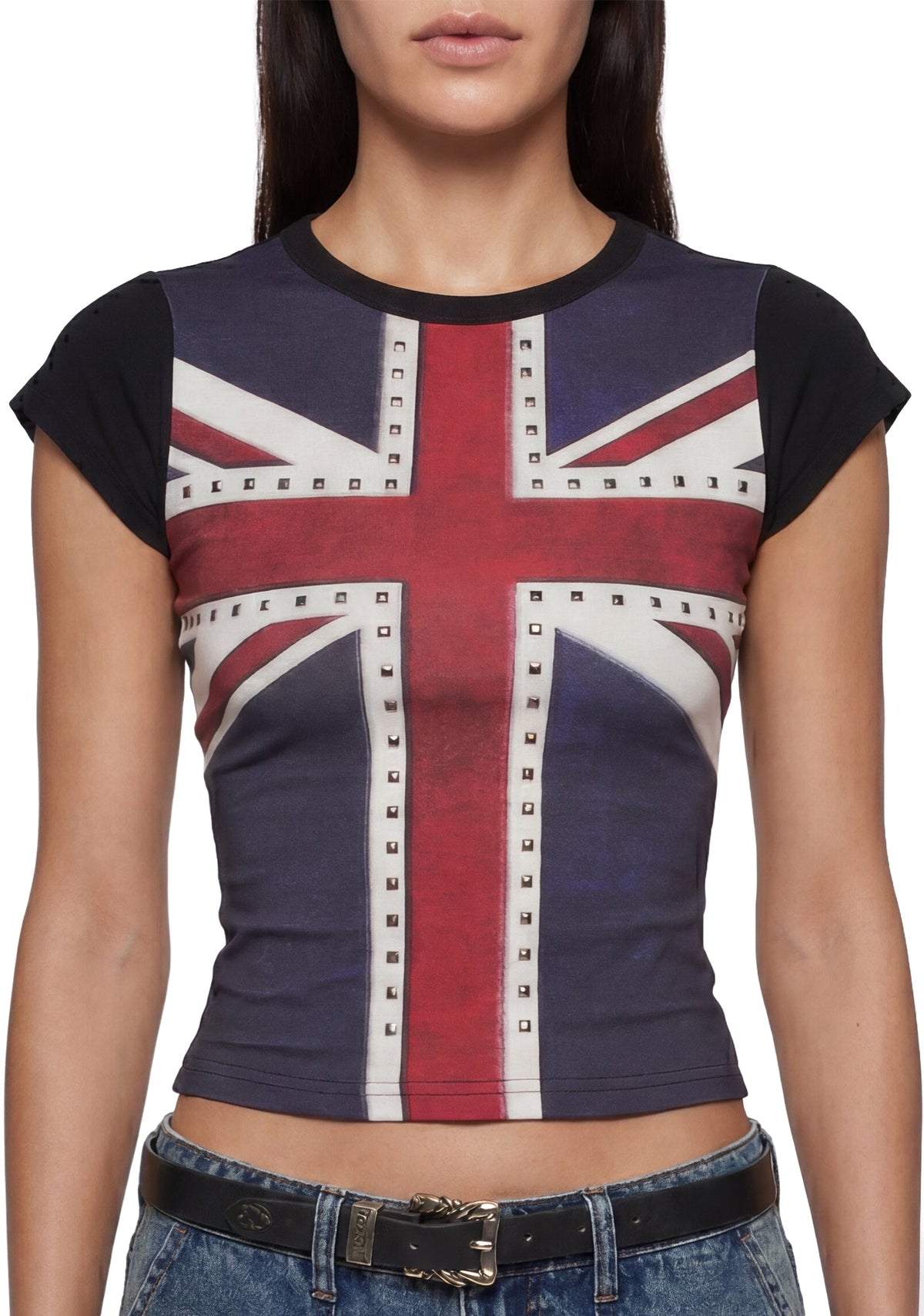Union Jack Studded Baby Tee