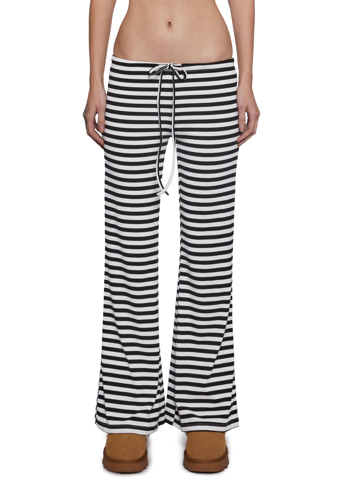 Leave Me Alone Striped Pants - White