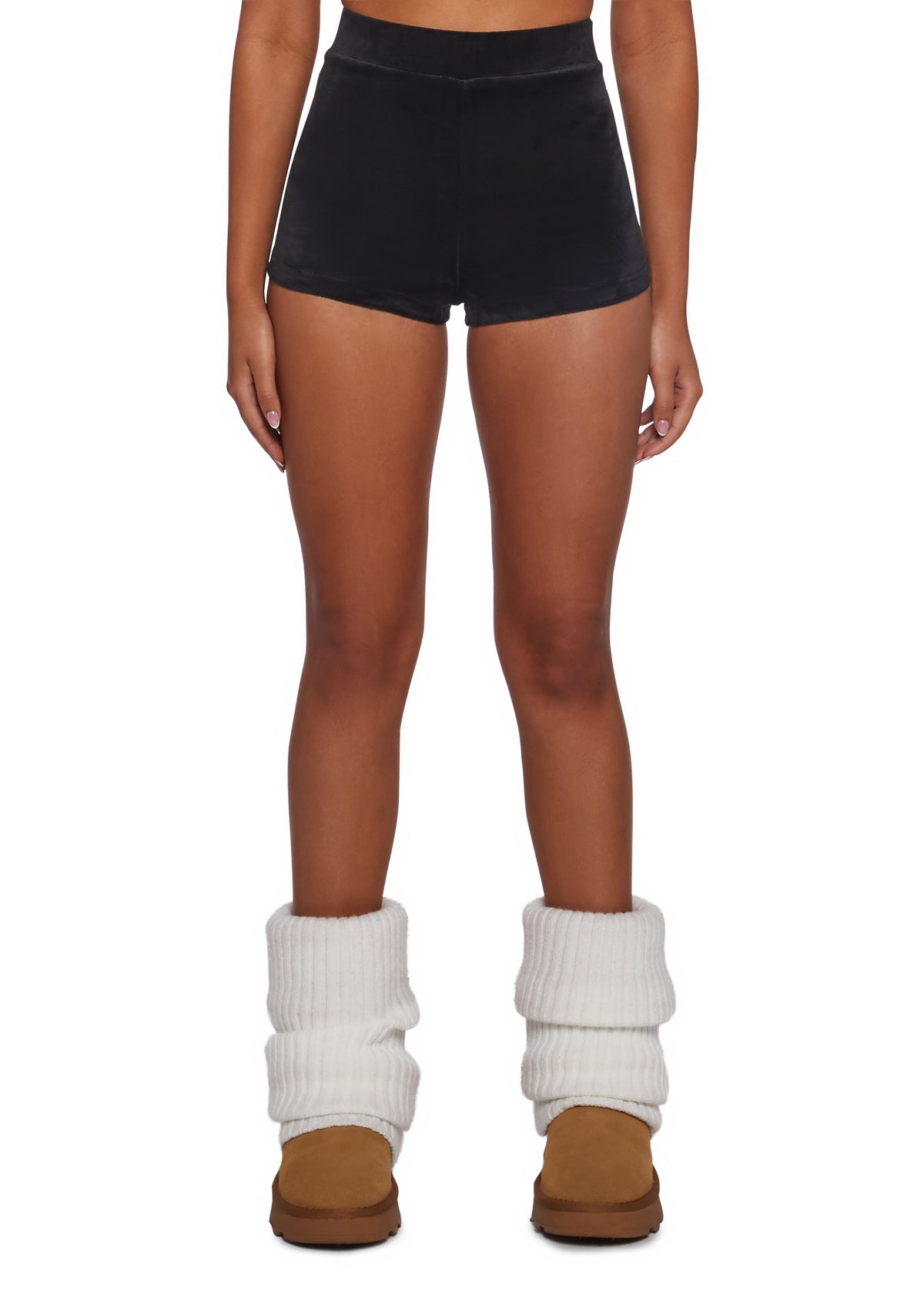 Solid Hot Shorts With Ombre Hotfix