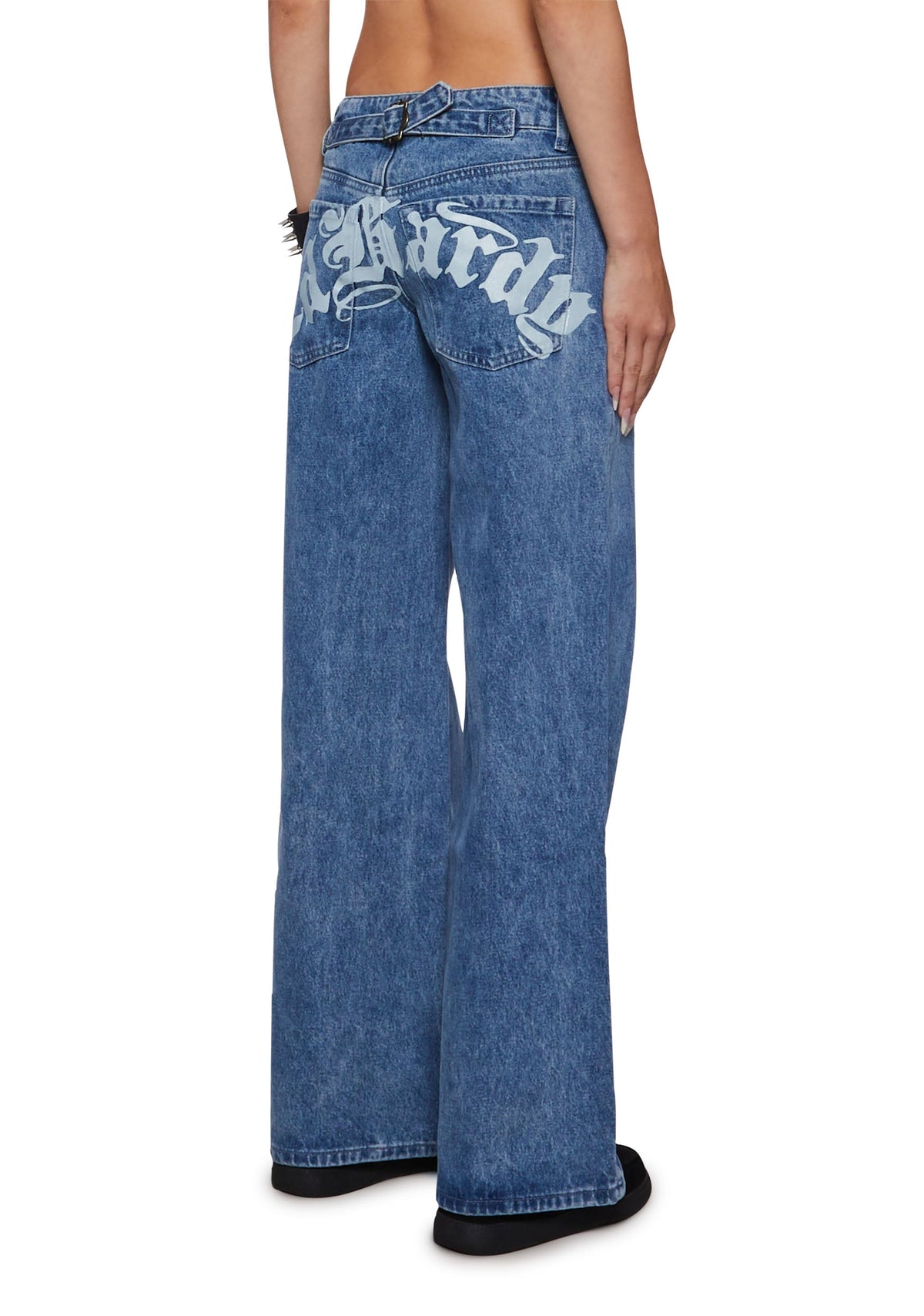 Cross Wings Embroidered Baggy Jean