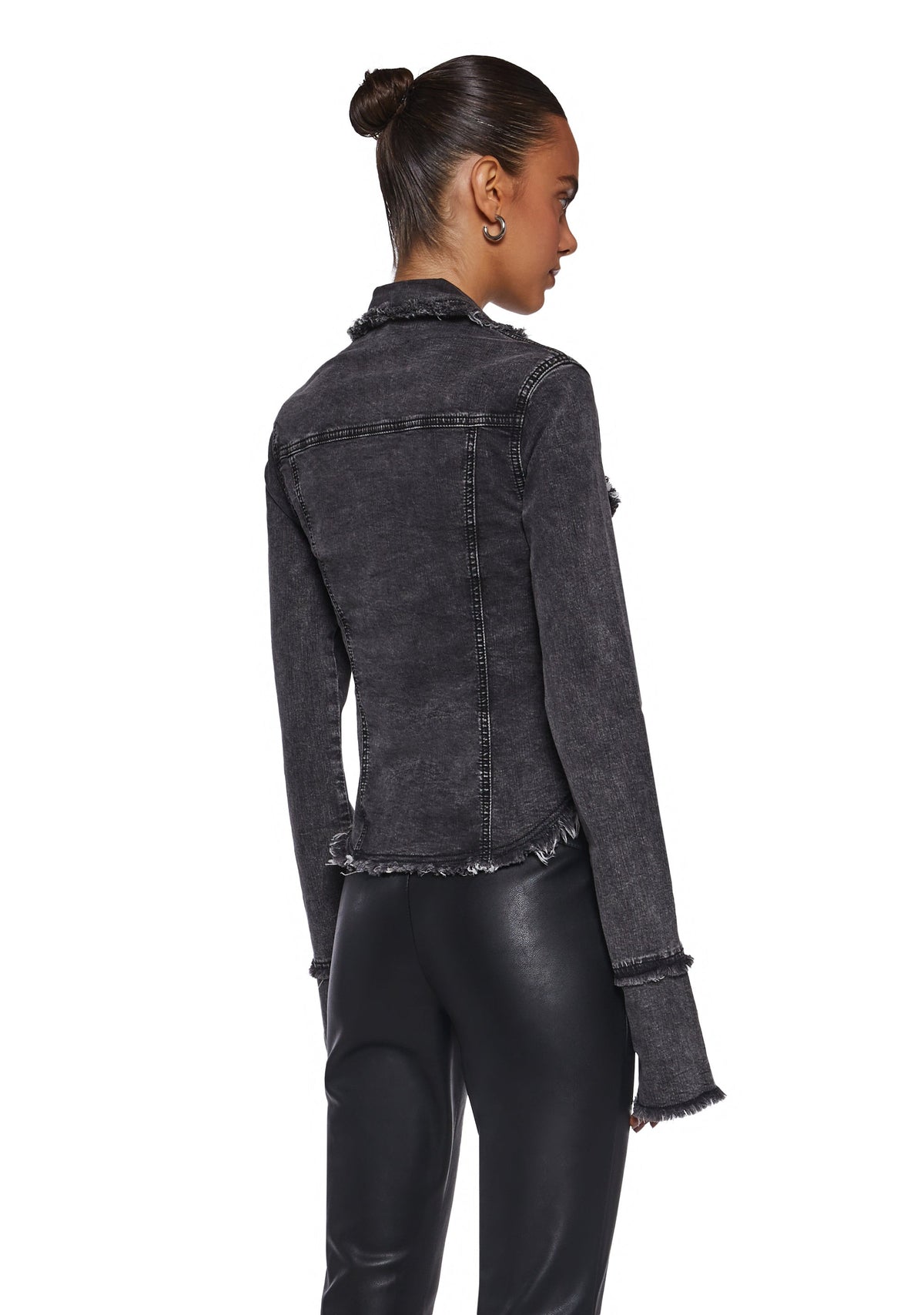 Ferris Wheel Date Denim Top - Black