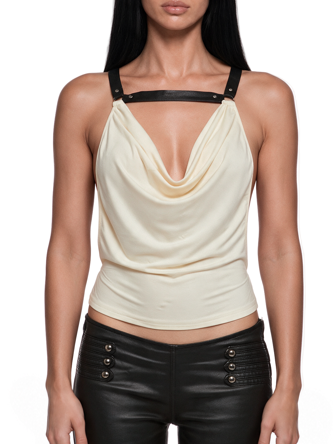 Aniya Bondage Cowl Neck Top