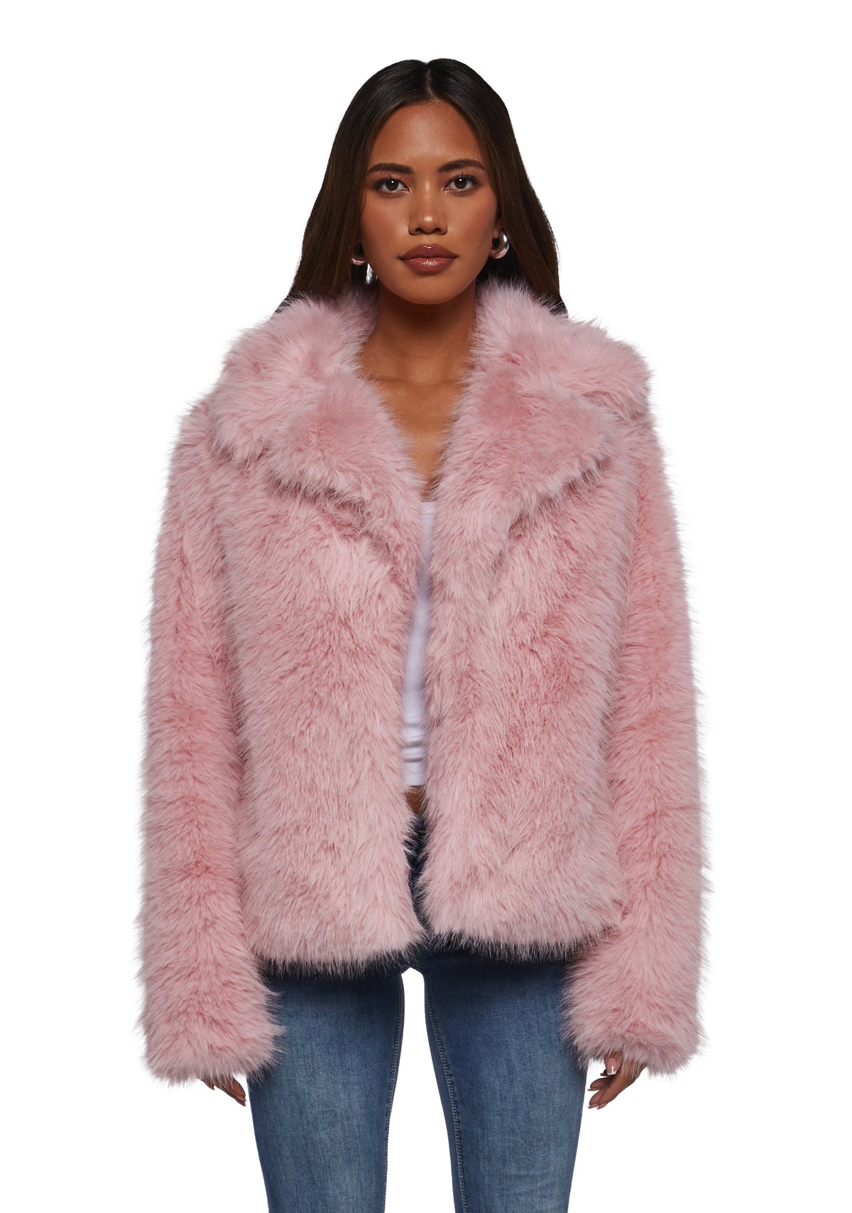 Melora Faux Fur Coat - Pink
