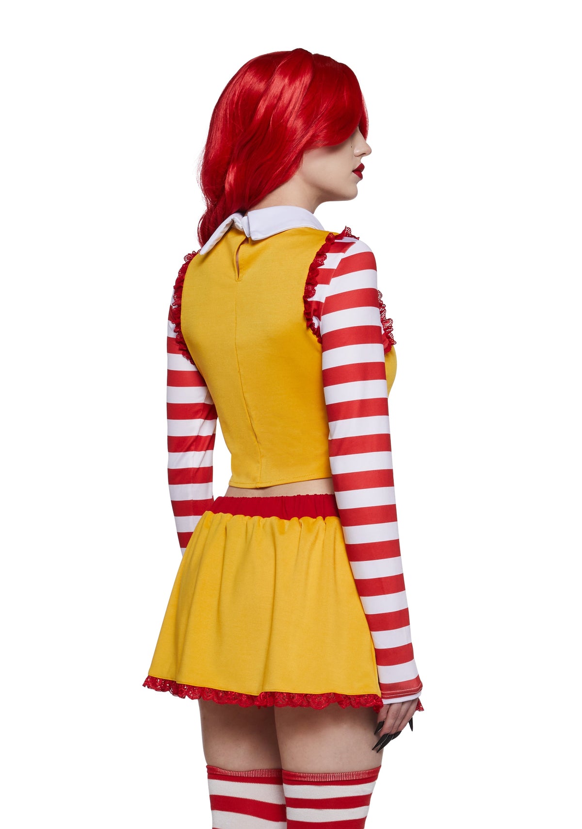 Fast Food Clown Costume and Wig Set