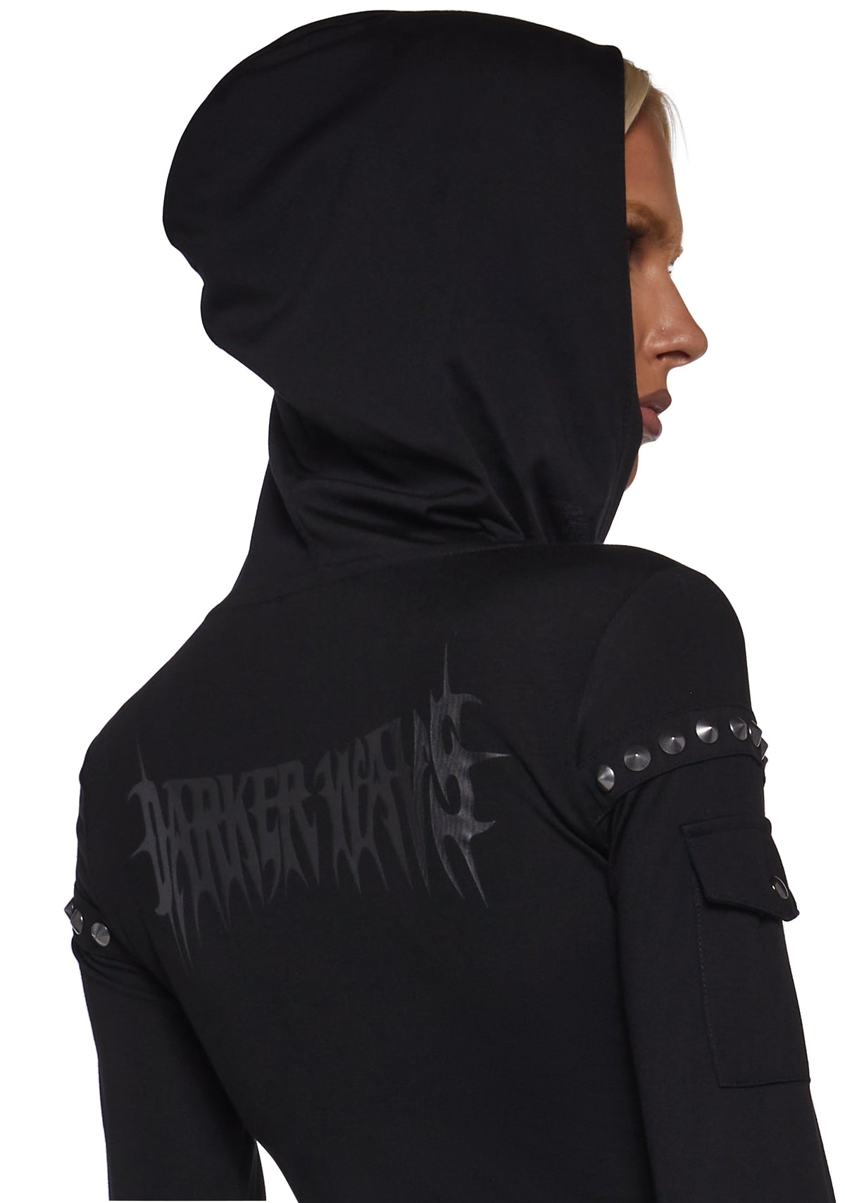 Ego Zip Fitted Hoodie With Hardware - Black