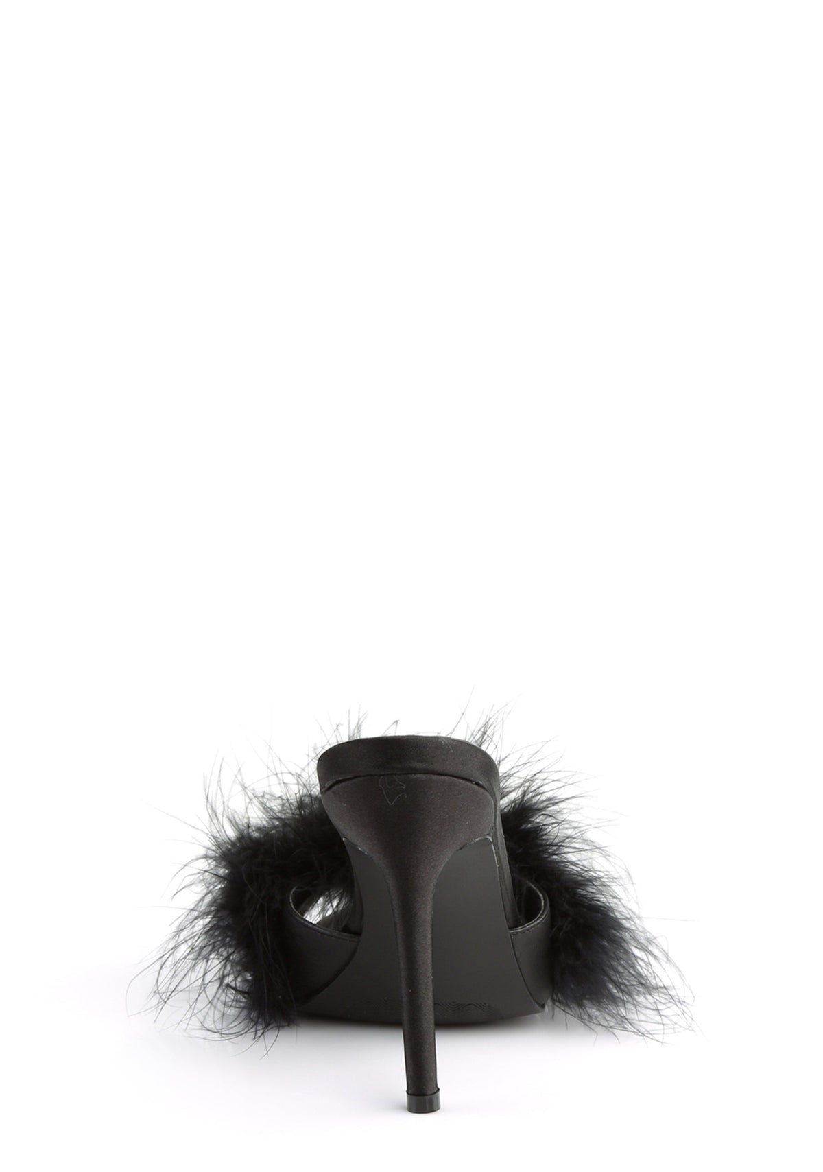 Classique 01 Fur Slipper Heels - Black