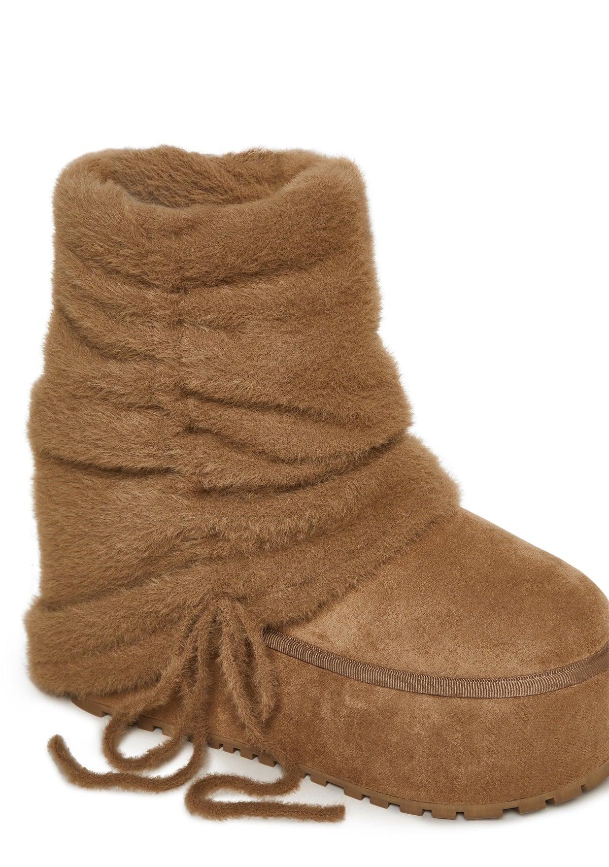 Snuggle Sesh Platform Booties - Beige