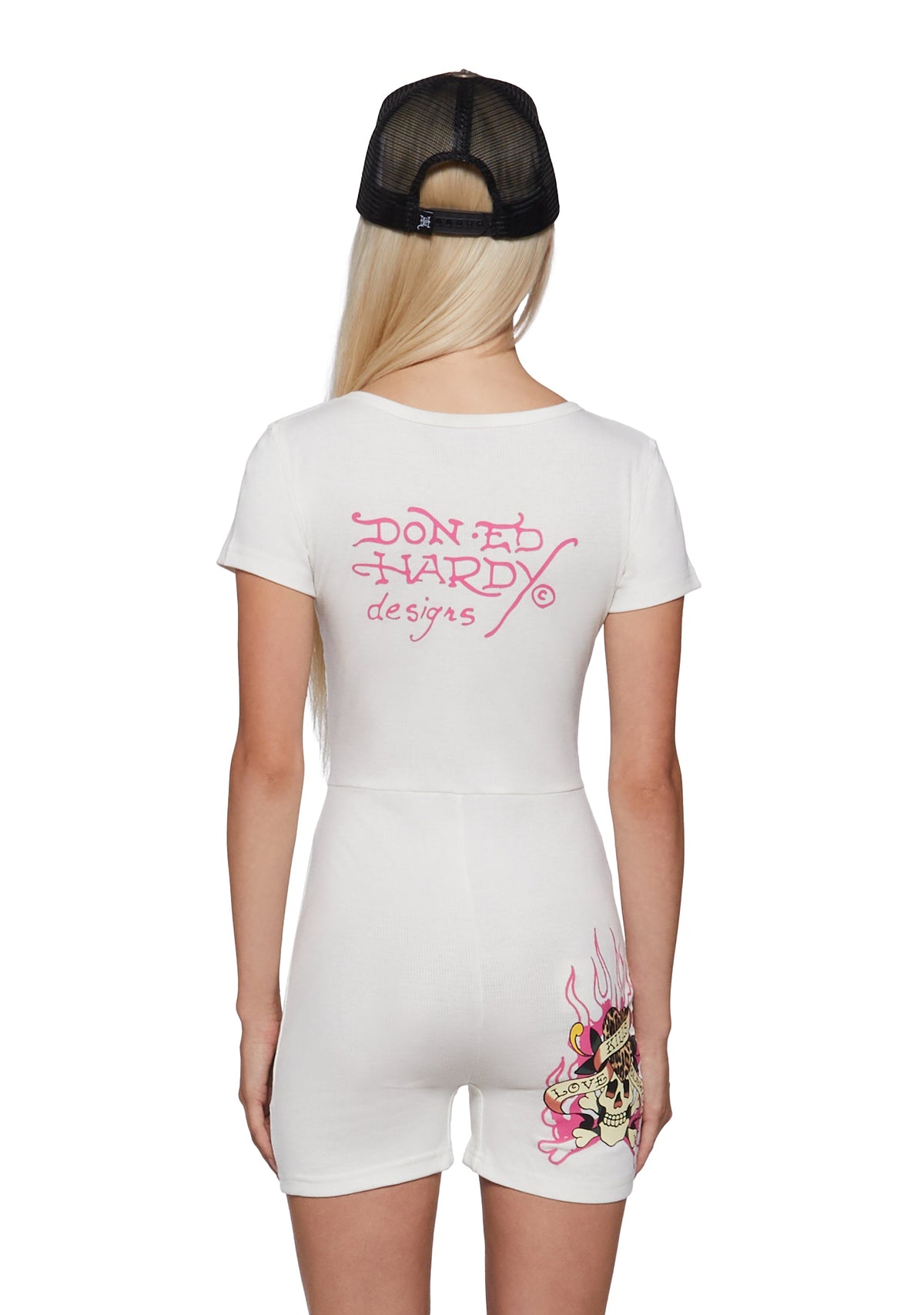 LKS Leopard Short Sleeve PJ Onesie - Off White