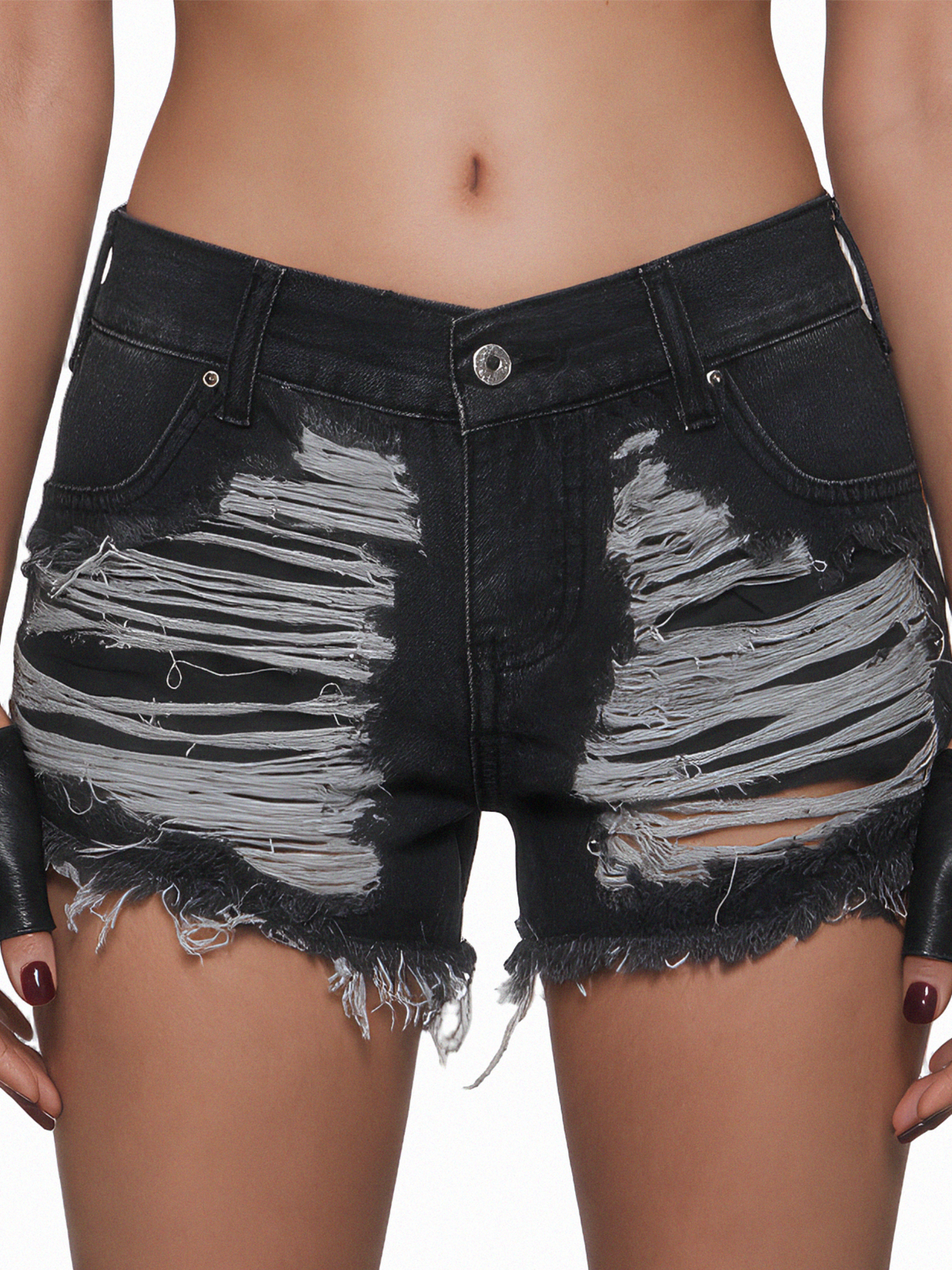 Divine Intent Shredded Cut Off Shorts